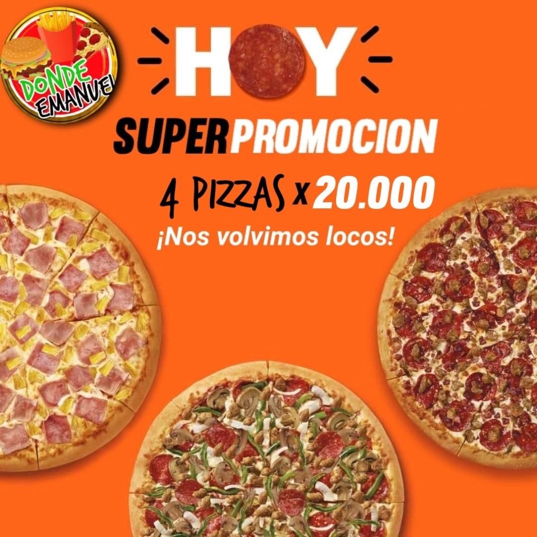 Emanuel Gomez Facebook ad: 4 Pizzas Familiares x 20mil