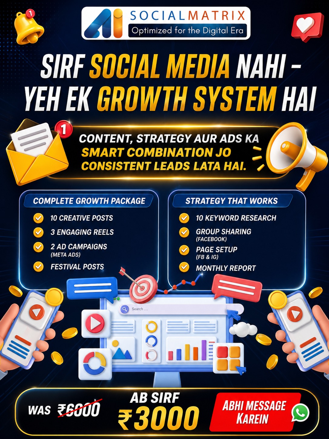 AI Social Matrix Facebook ad: Turn Your Social Media Into a Lead Machine