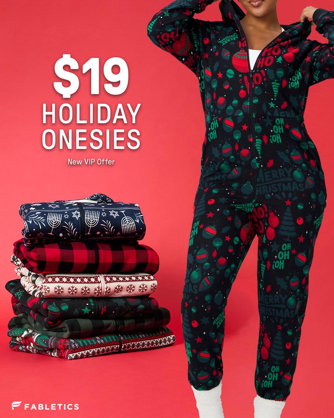 Fabletics Facebook ad: ONESIE SEASON!