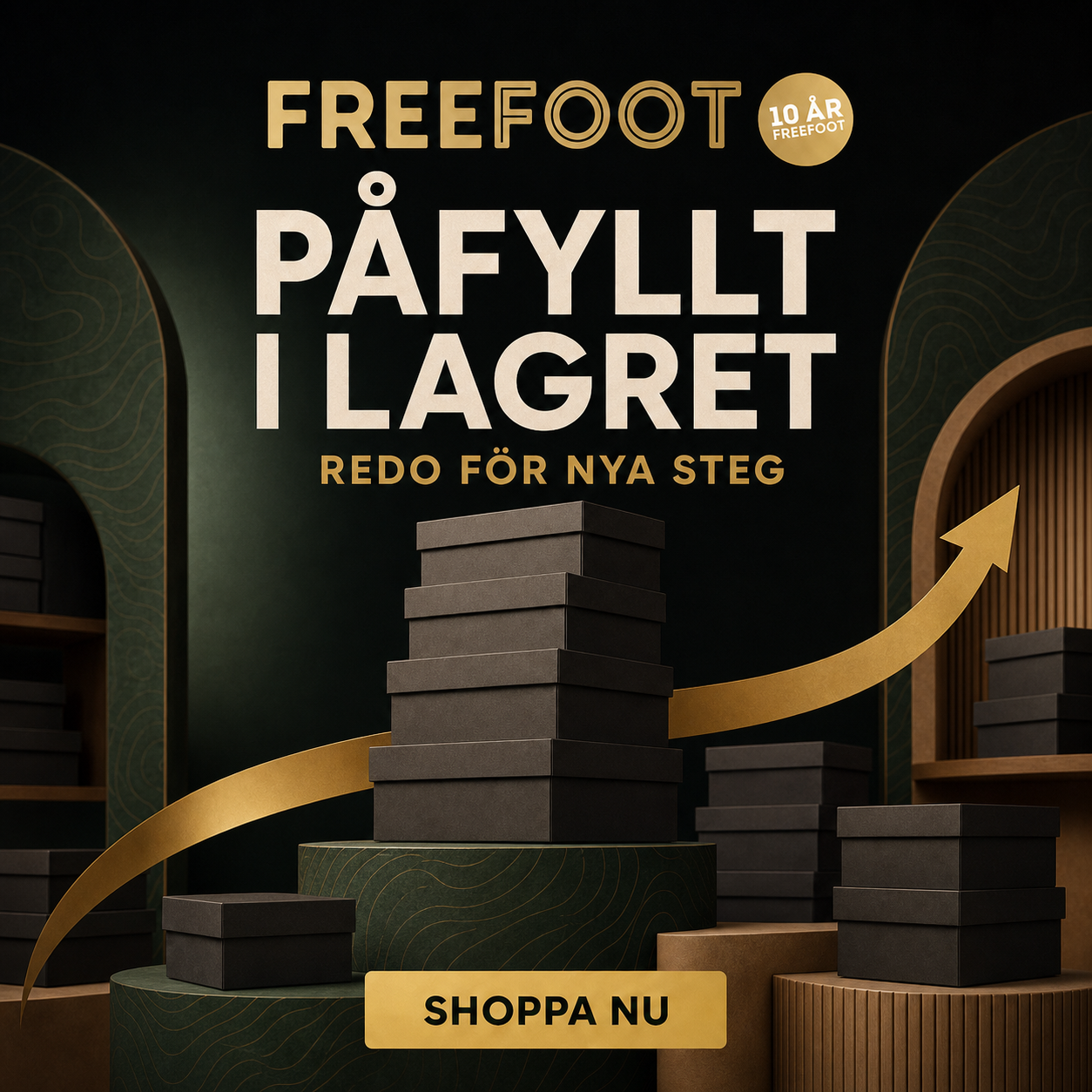 FreeFoot Sverige Facebook ad: Lagret är påfyllt
