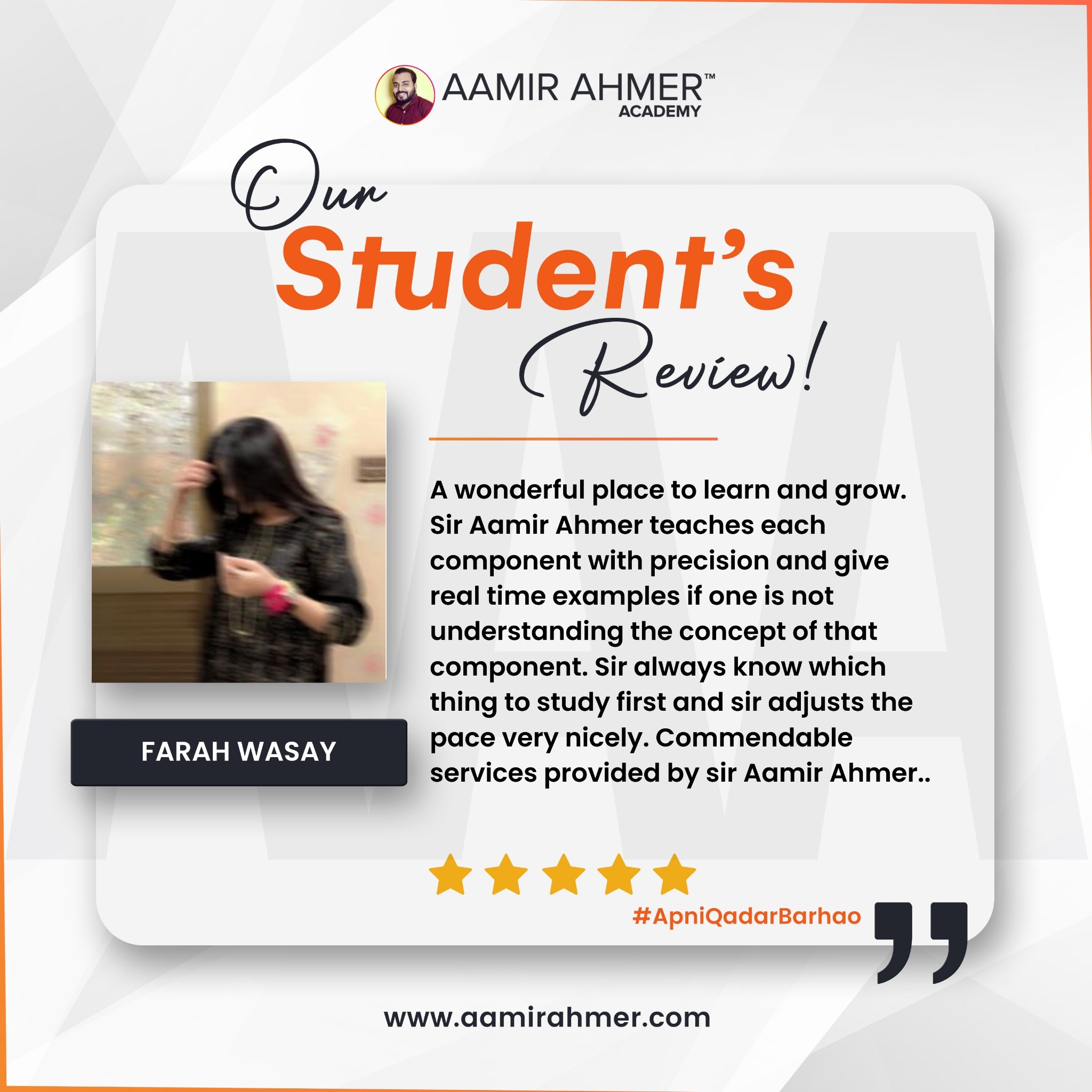 Aamir Ahmer Academy Facebook ad