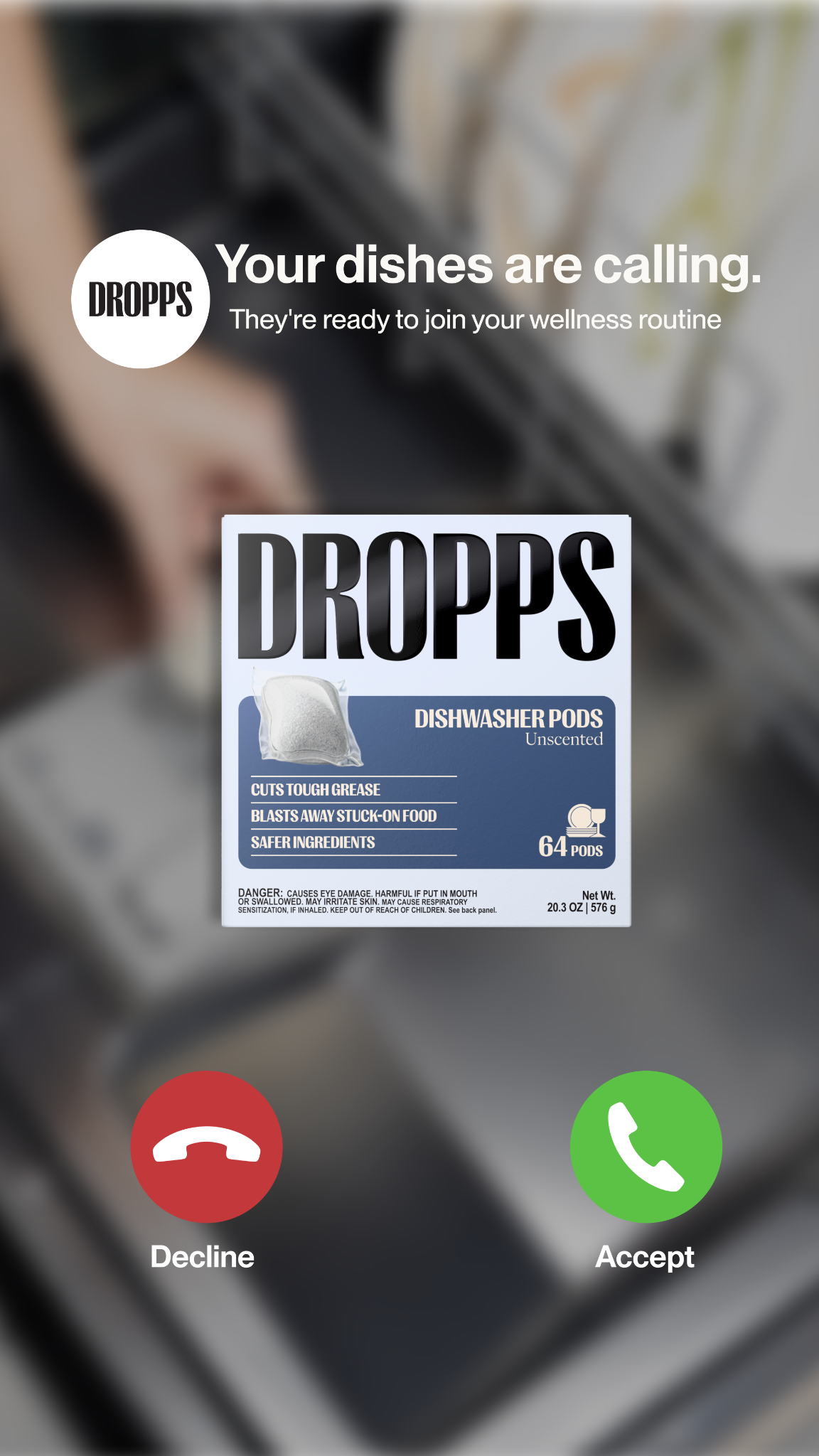 Dropps Facebook ad: Real Homes. Real Clean. 60,000+ Reviews