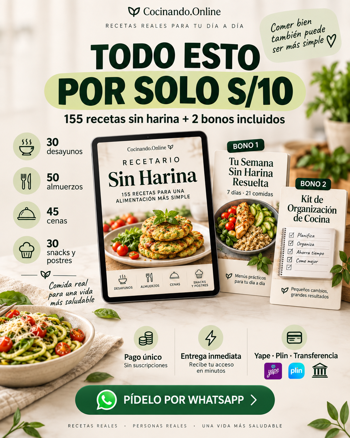 Cocinando Online - Recetas Fáciles Facebook ad: Todo esto por solo S/10