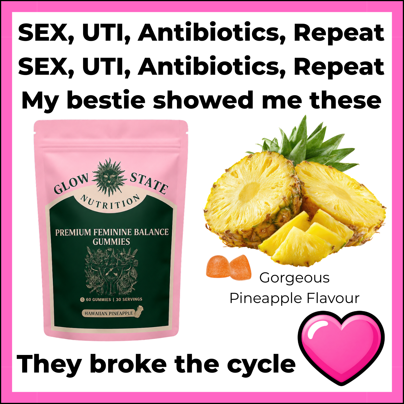 Emma's Wellness Diary Facebook ad: Antibiotics cleared it. So why is it back?