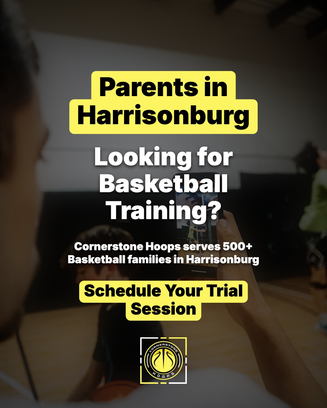 Cornerstone Hoops Facebook ad: Schedule a Trial
