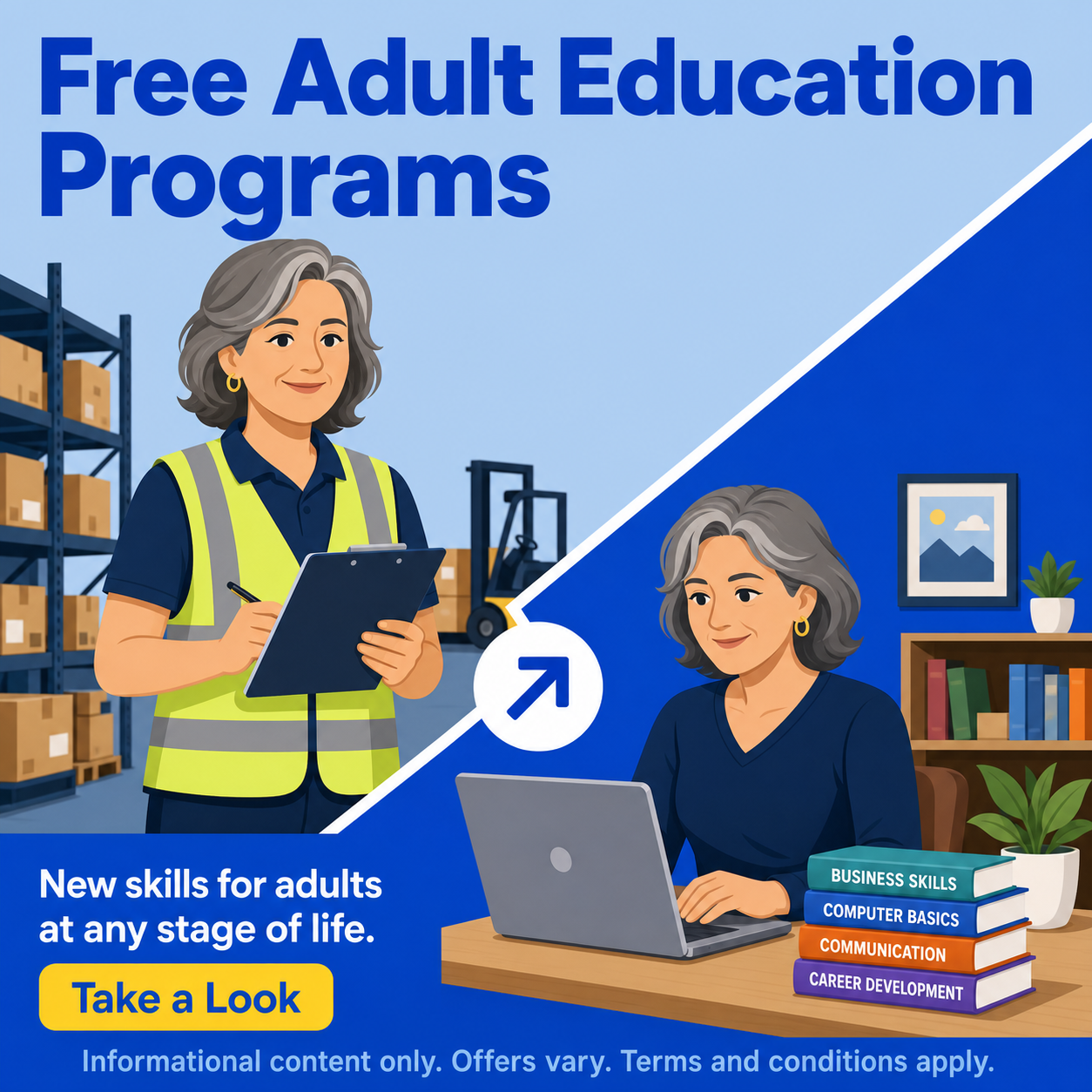 Search Smart Daily Facebook ad: Free Adult Education Programs
