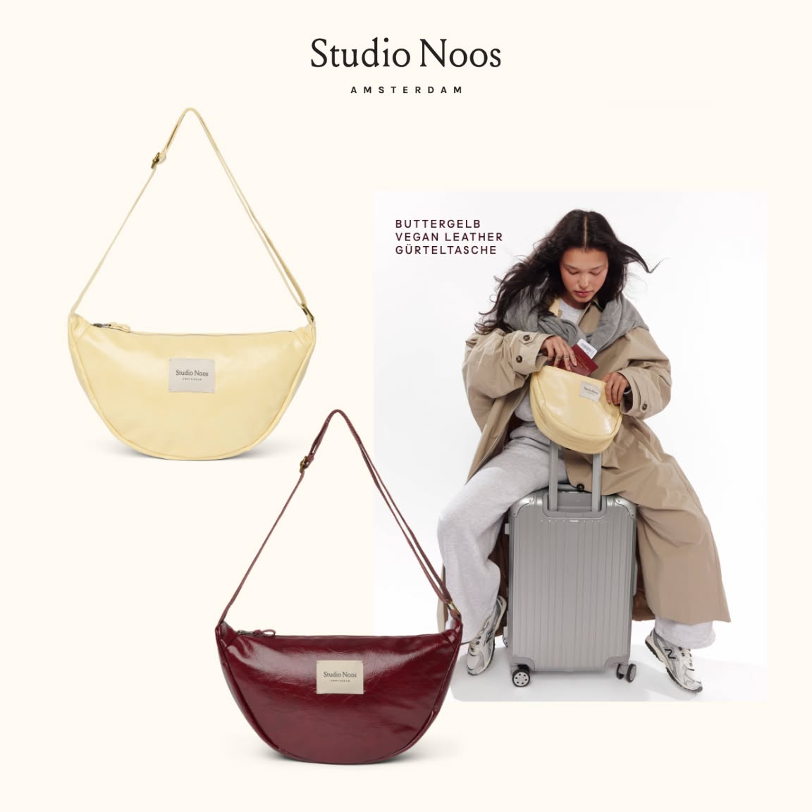 Studio Noos Facebook ad: Shoppe unsere Gürteltaschen-Kollektion
