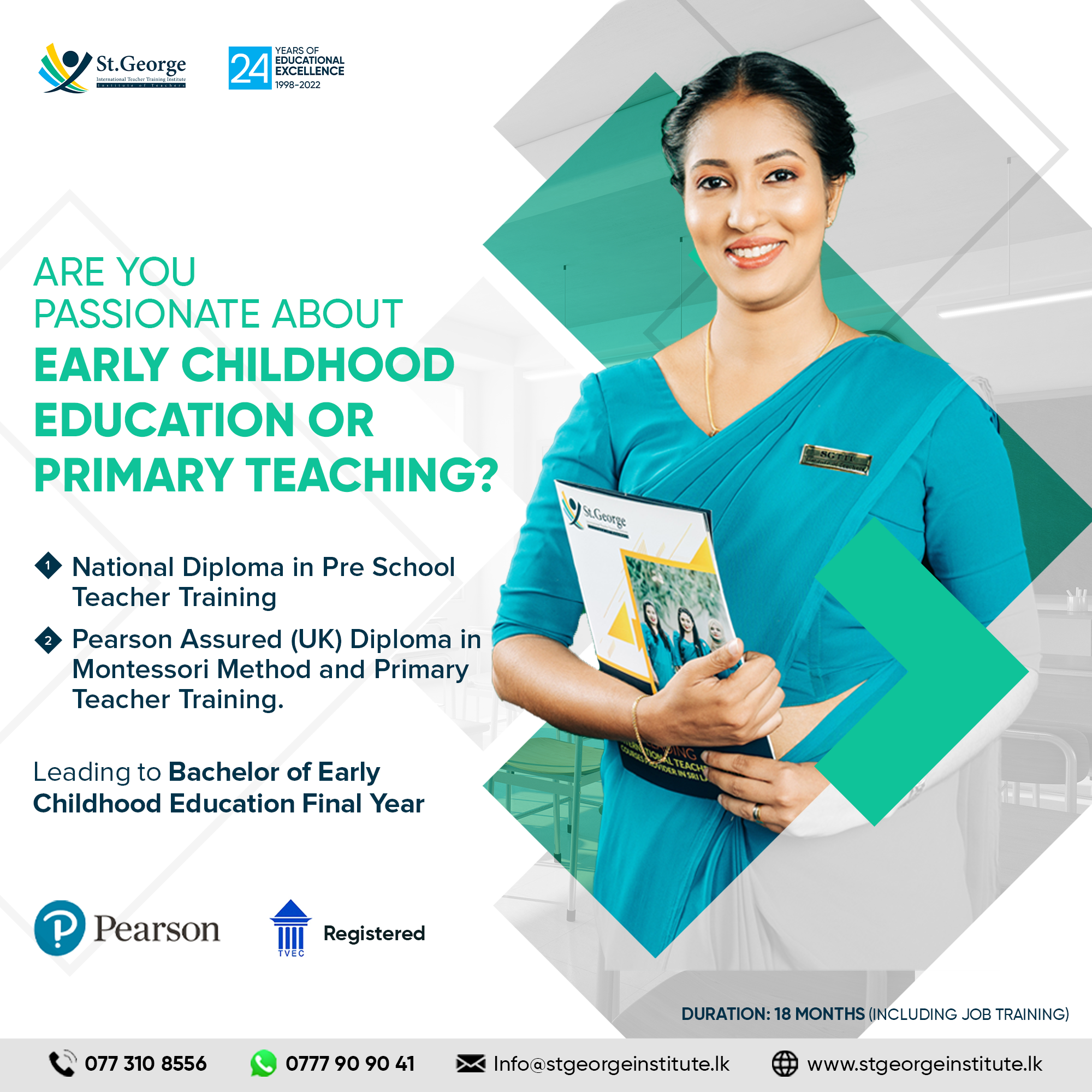 St.George International Teacher Training Institute Facebook ad: Hurry! Limited seats for the New Batch