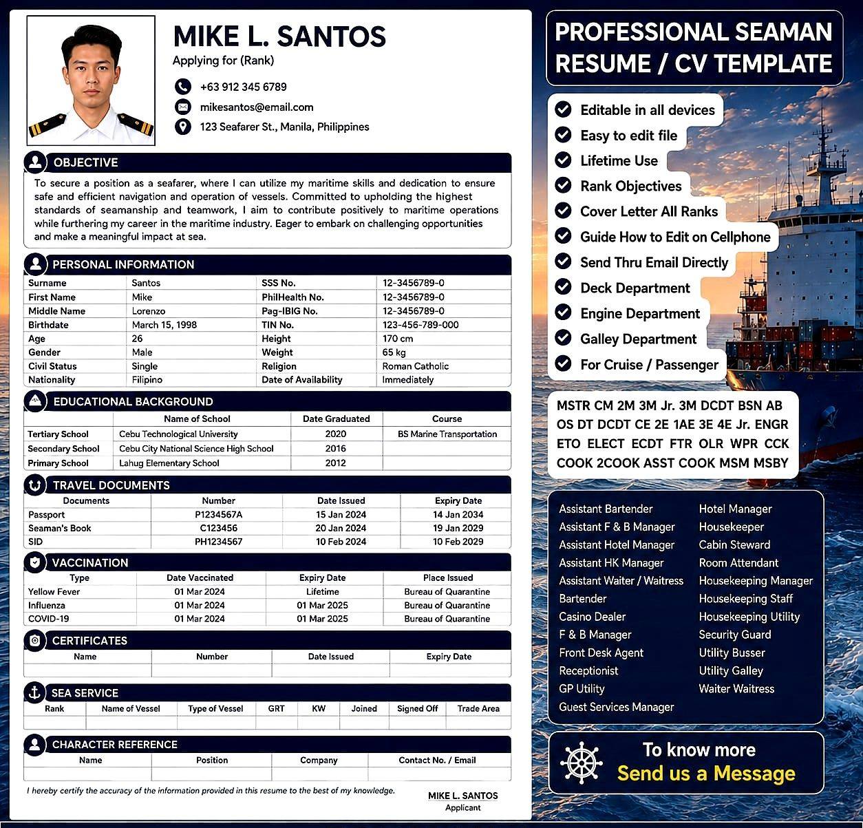Pinoy Online CV & Resume Facebook ad: SEAMAN'S RESUME MAKER.