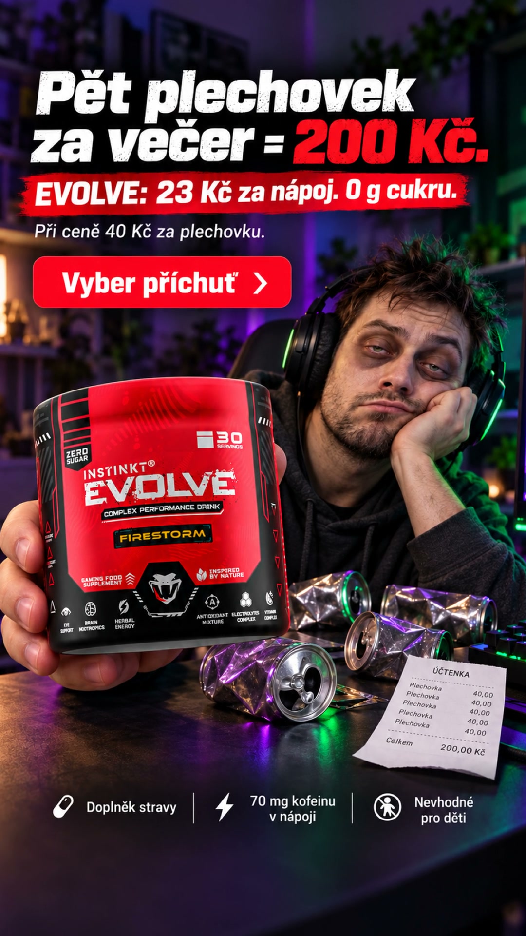 INSTINKT Facebook ad: 23 Kč místo 40