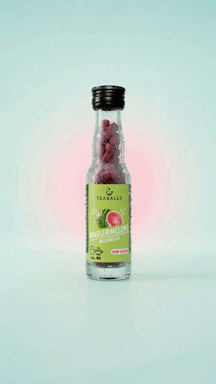 Teaballs.ch Facebook ad: Flavoured Water, natürlich & zuckerfrei