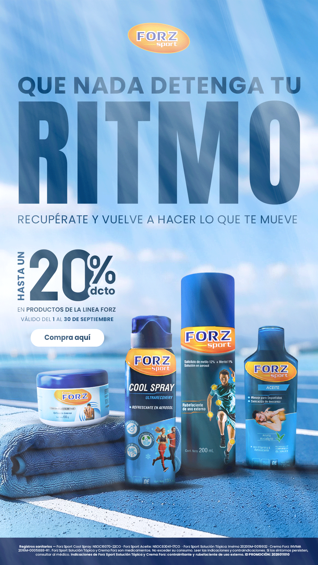 FORZ SPORT Facebook ad: Que nada detenga tu ritmo
