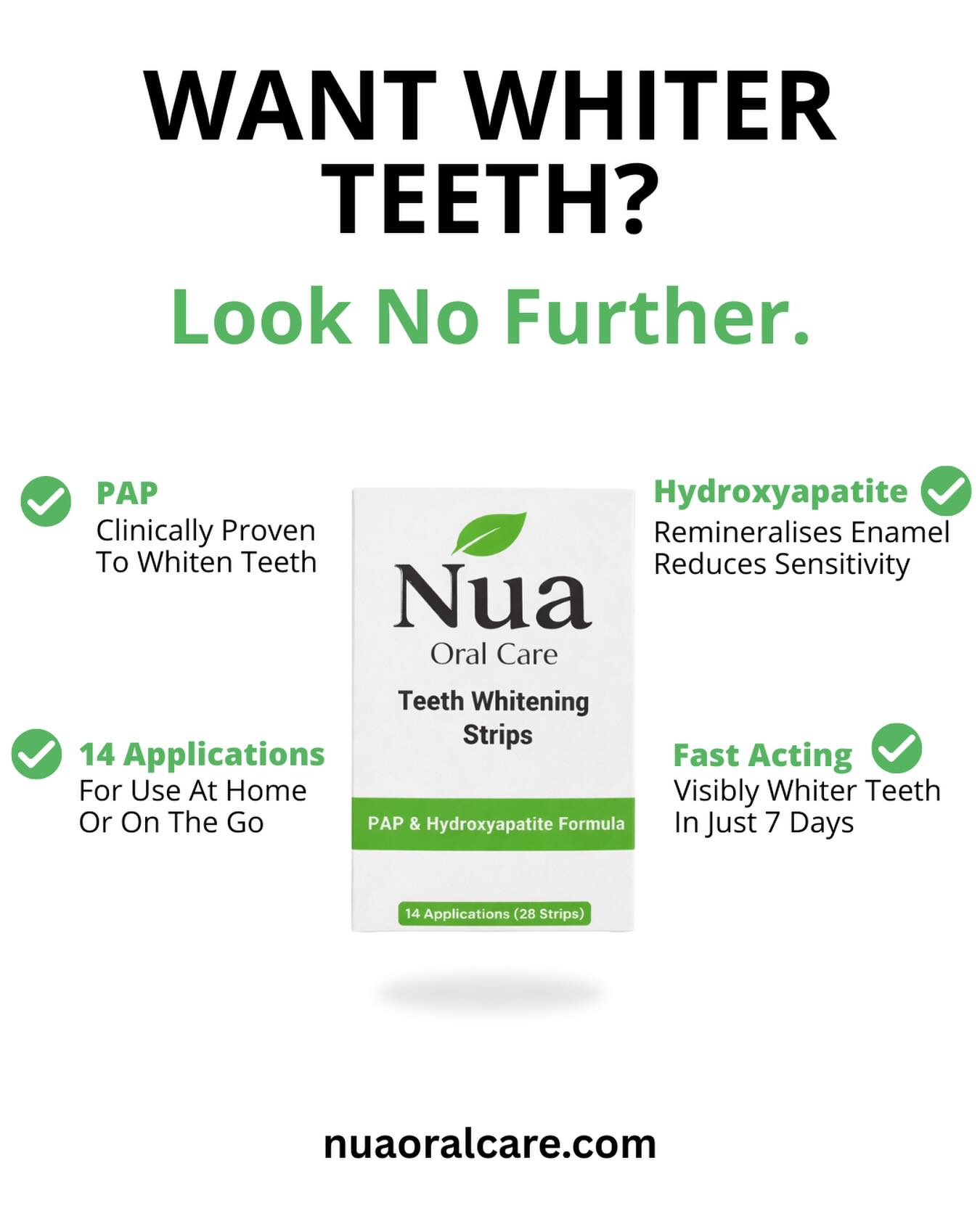 Nua Oral Care Facebook ad: Whiter Teeth, Without the Sensitivity