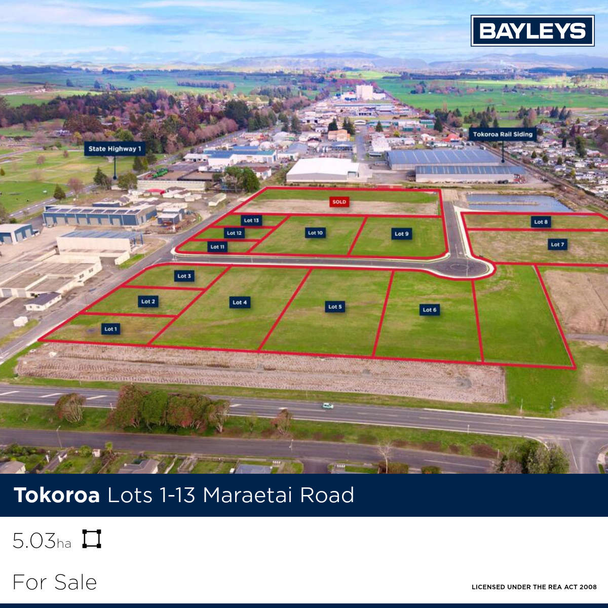 Bayleys Waikato Commercial Facebook ad: Maraetai Road Business Park - titles issued!