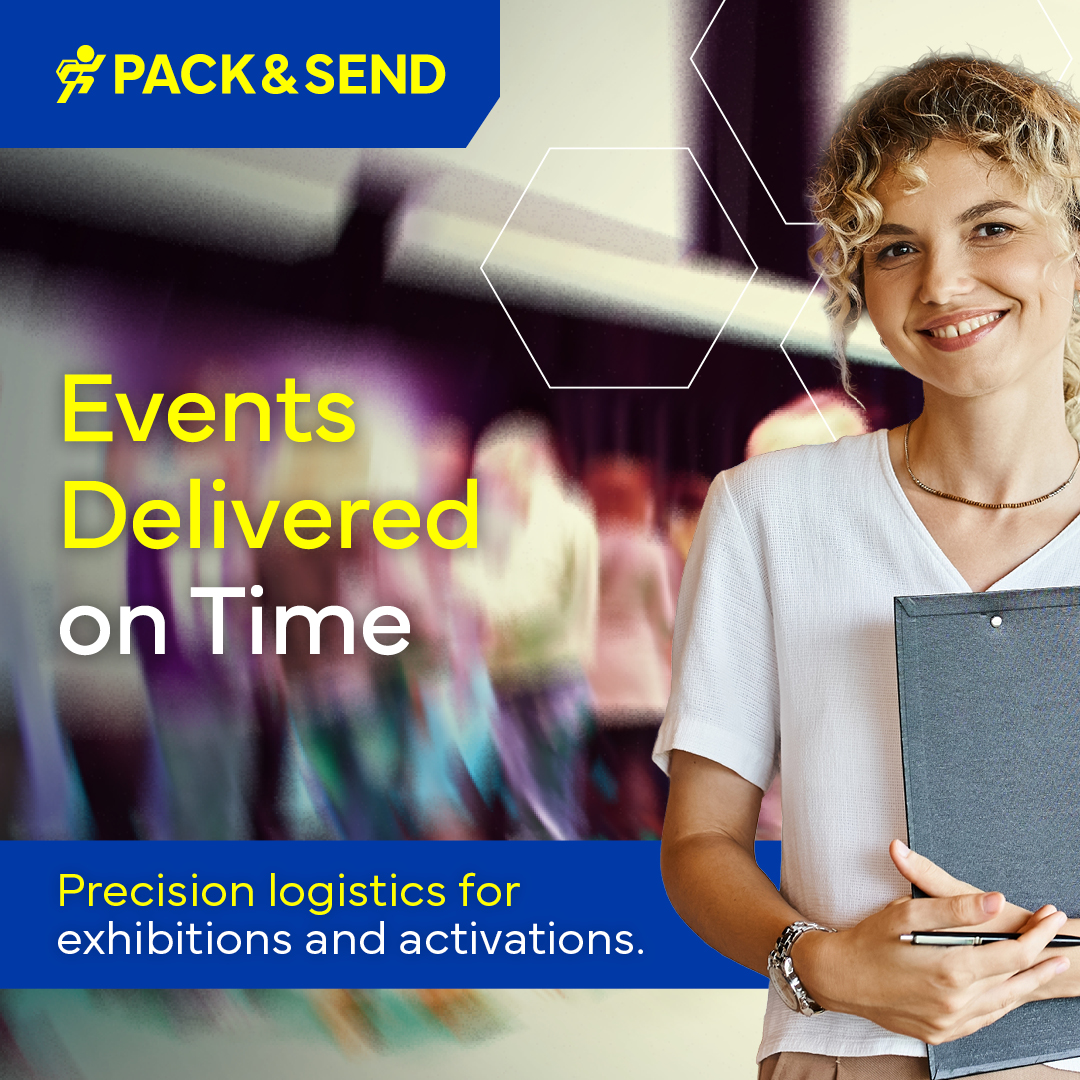 PACK & SEND Australia Facebook ad: From trade shows and exhibitions to marketing activations…