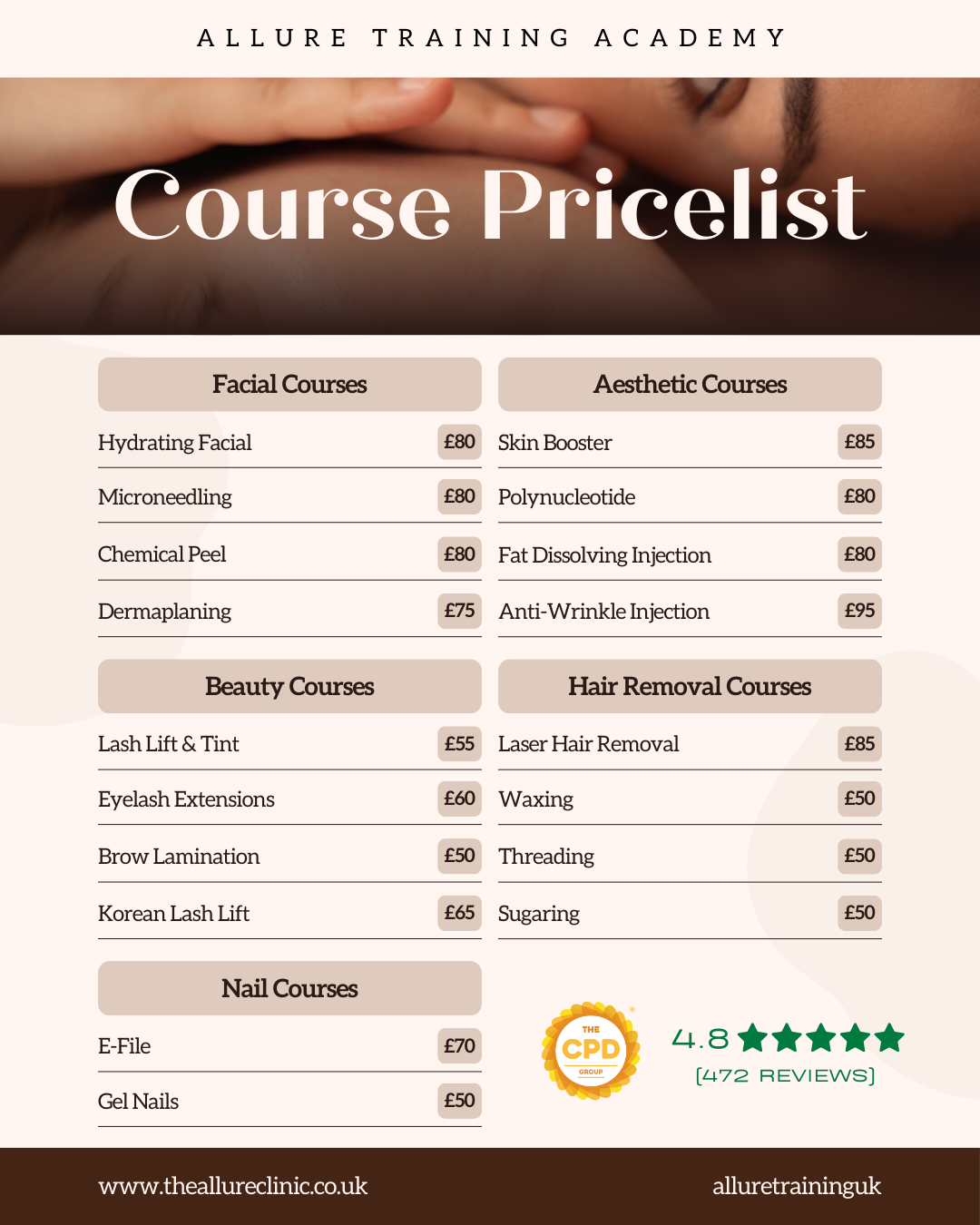 Allure Training Academy Facebook ad