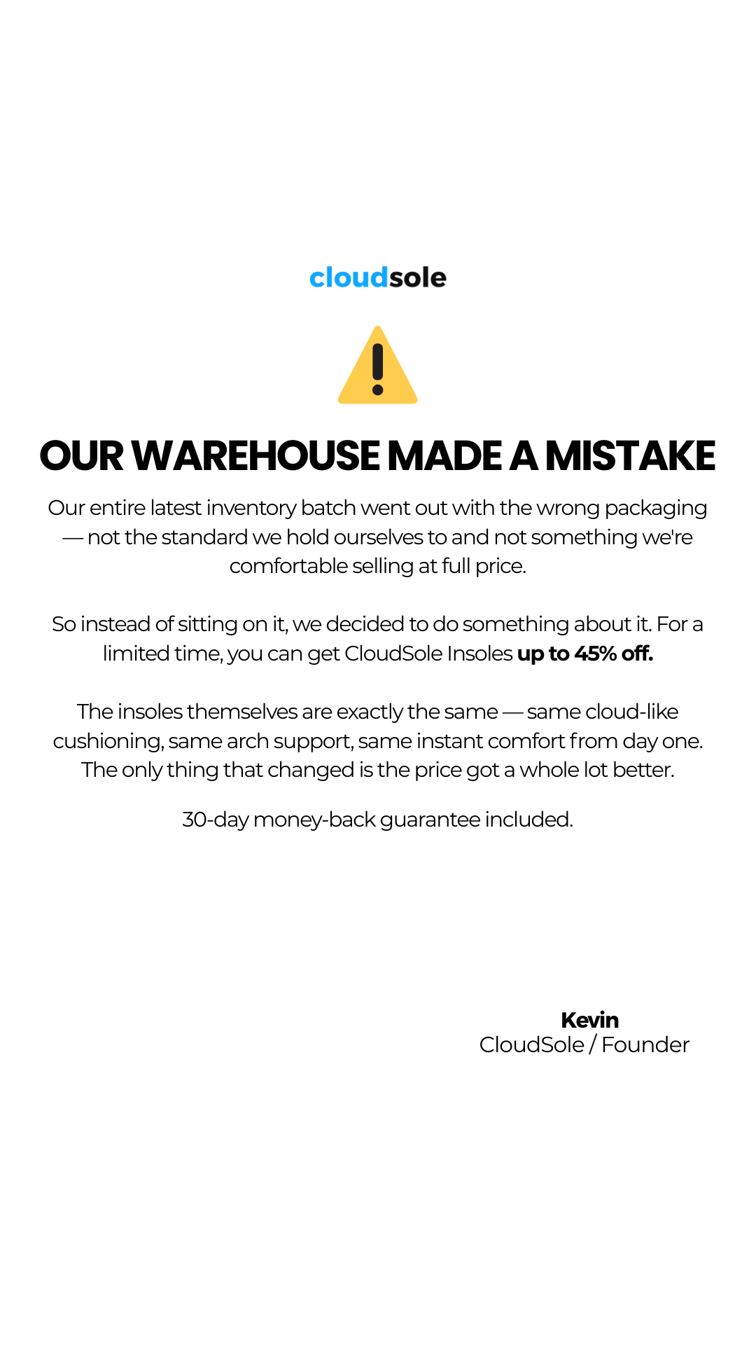 CloudSole Facebook ad