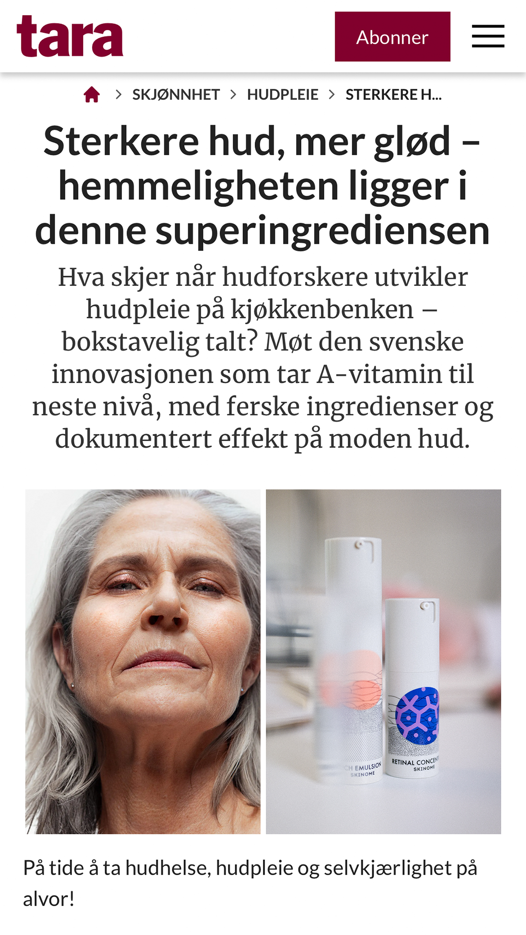 Skinome Facebook ad