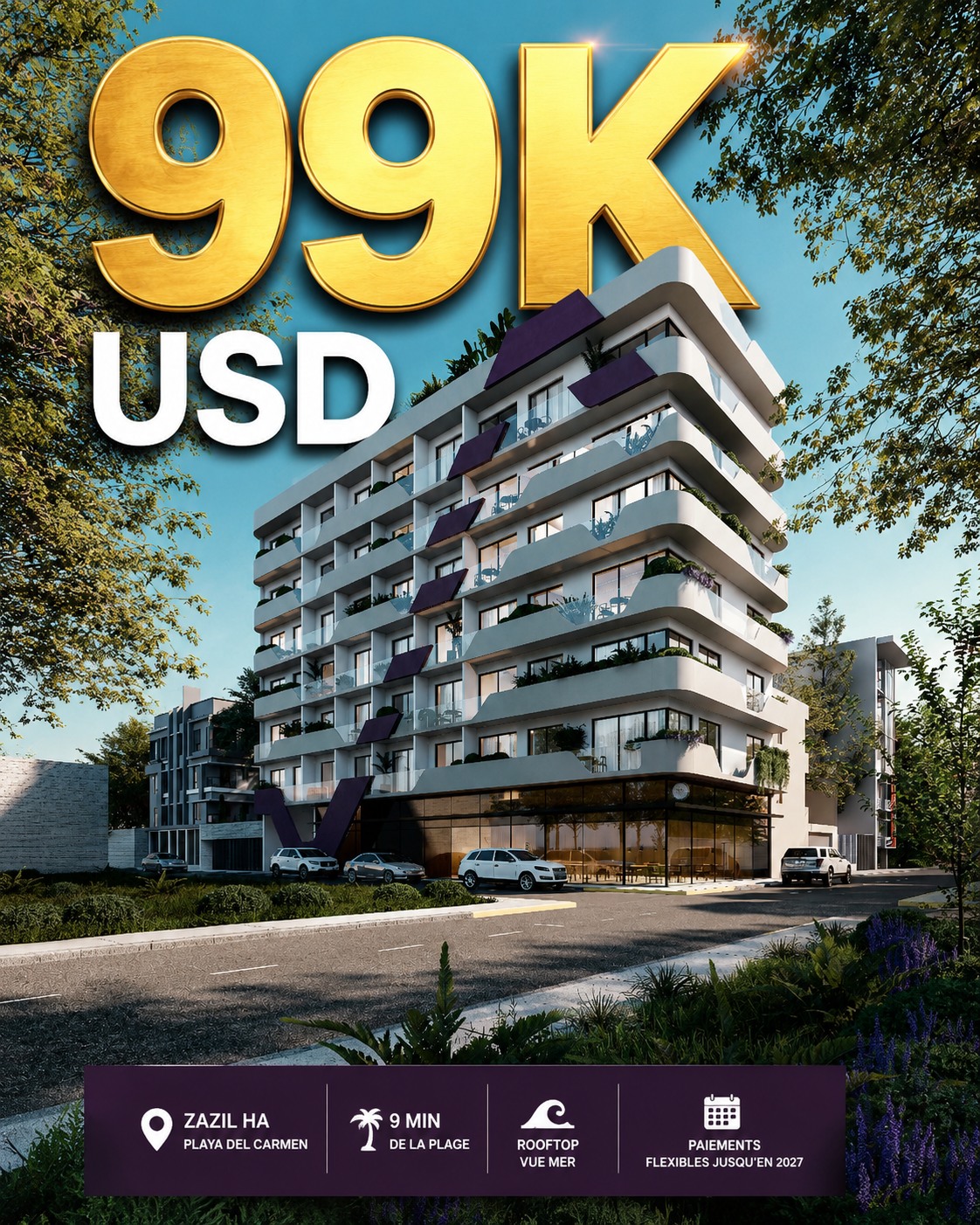 Cielo Maya Properties Facebook ad: 99 000 $ US à Playa del Carmen?!