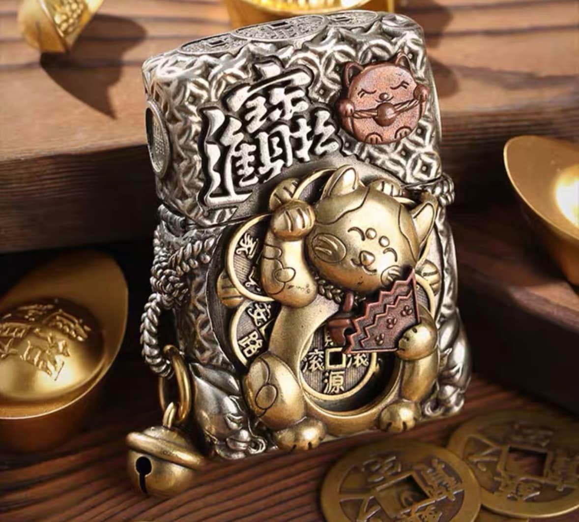 ZIPPO Custom Made Facebook ad: (PRE ORDER) ไฟแช็ก ZIPPO รุ่น Lucky Neko Turntable…