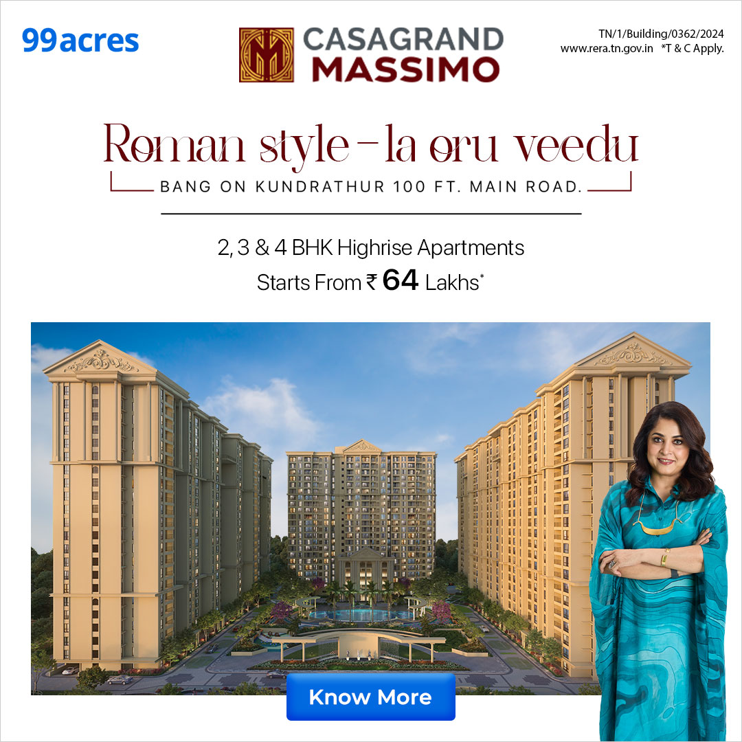 99acres Chennai Projects Facebook ad: Homes for Every Dream in Chennai!