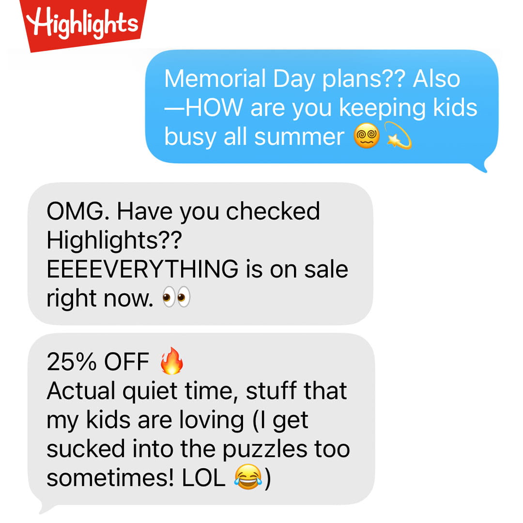 Highlights for Children Facebook ad