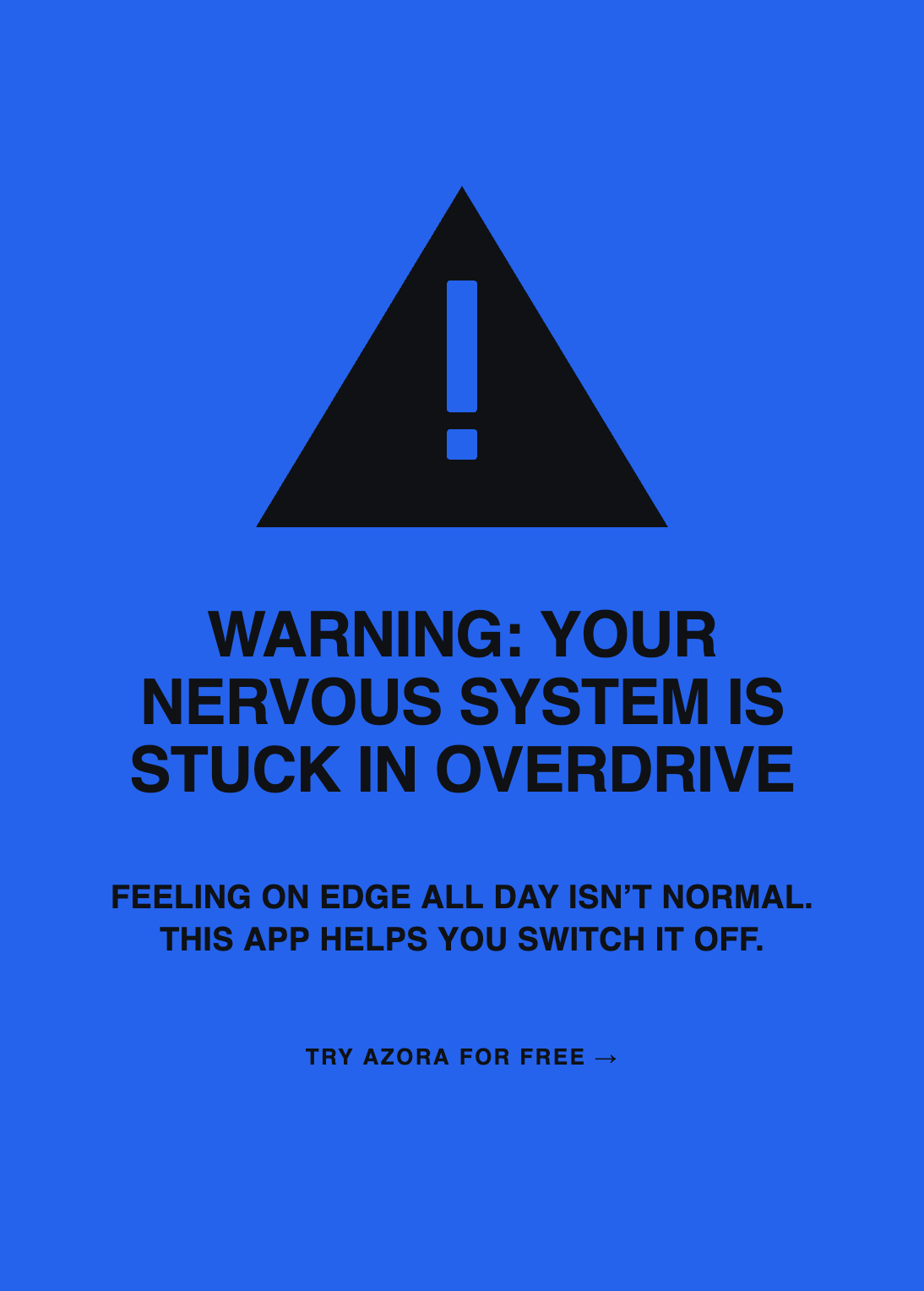 Azora Facebook ad: Haven’t had real rest in weeks? Take the free 2-minute…