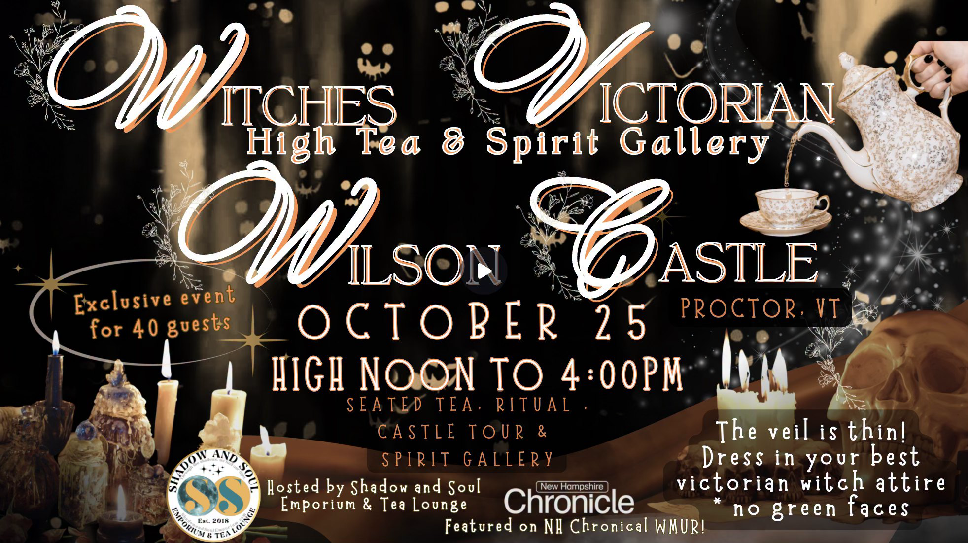 Brandie Wells, The Breakthrough Medium Facebook ad: Witches Victorian High Tea, Ritual & Tour at Wilson Castle…