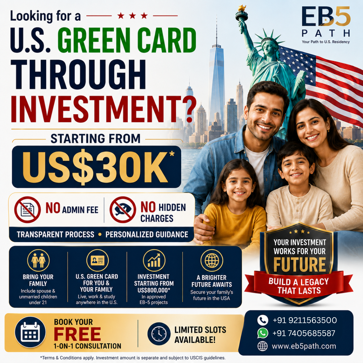 EB5 Path Facebook ad: Start Your U.S. Green Card Journey