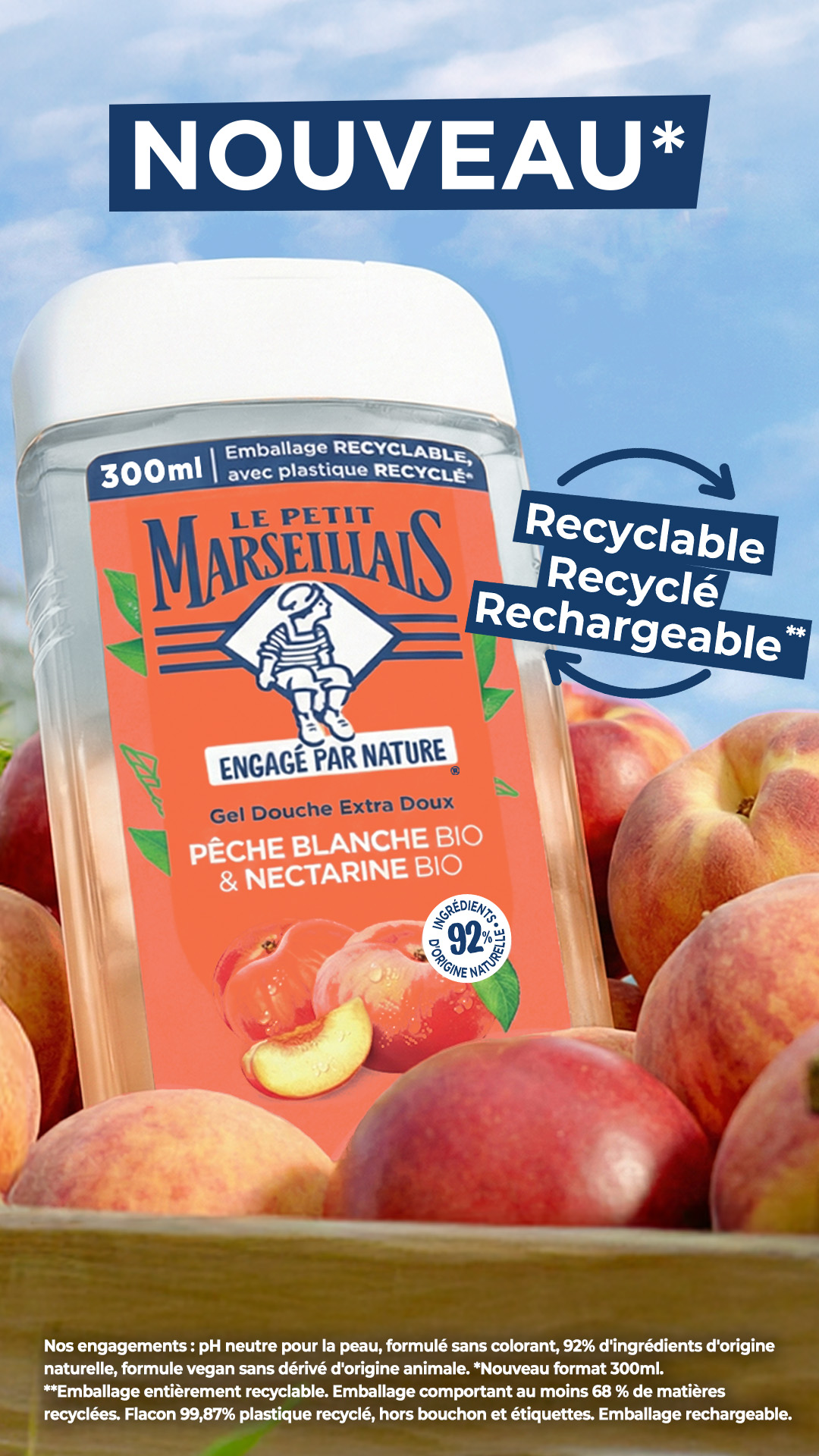 Le Petit Marseillais Facebook ad: NOUVEAU! Laissez-vous tenter par le Gel Douche Pêche…