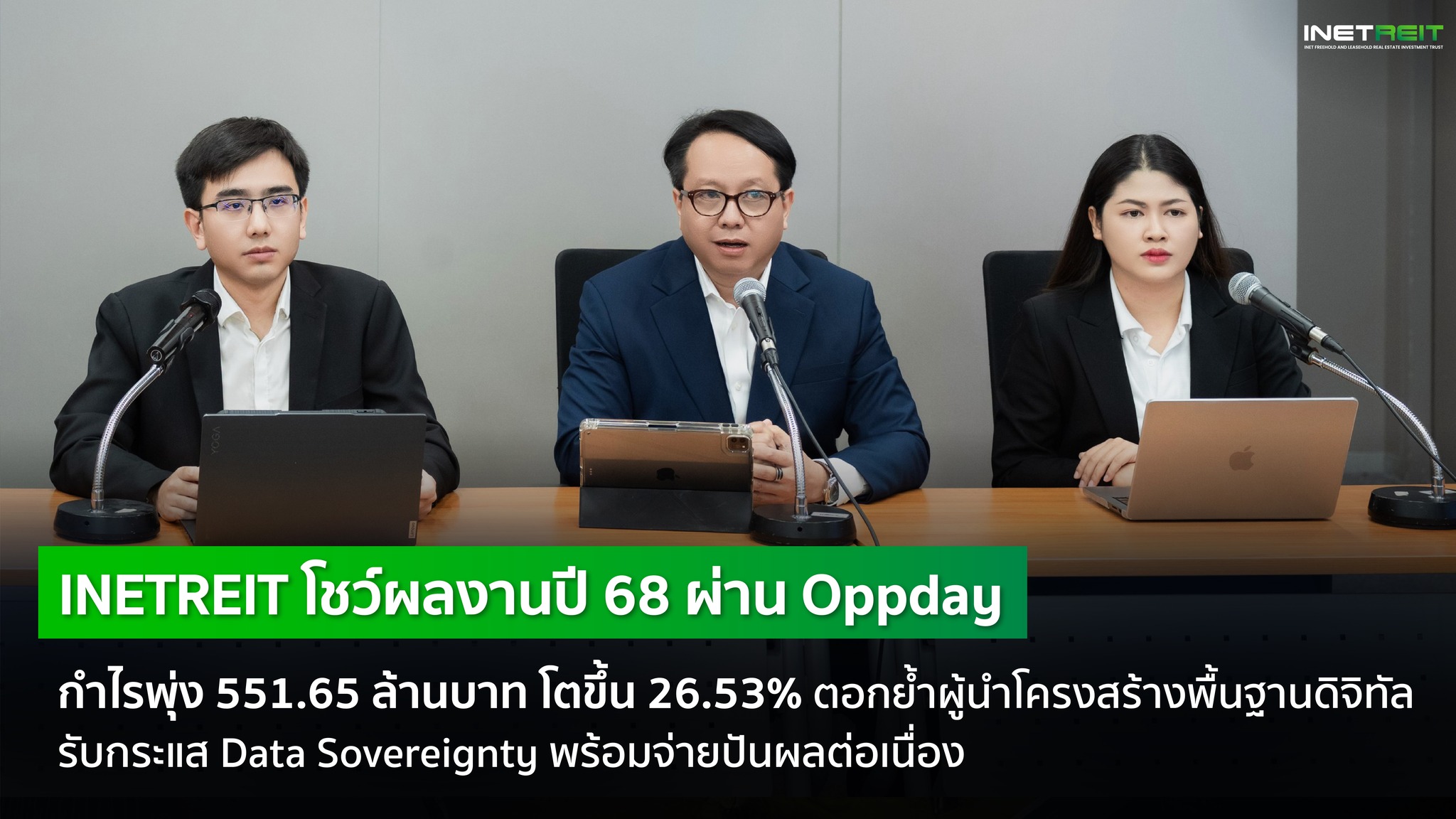 INETREIT Management Facebook ad: INETREIT โชว์ผลงานปี 68 ผ่าน Oppday กำไรพุ่ง 551.65 ล้านบาท…