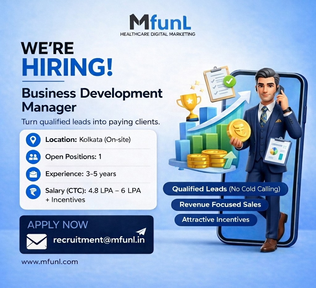 MfunL Healthcare Digital Marketing Agency Facebook ad: We're Hiring a Business Development Manager!