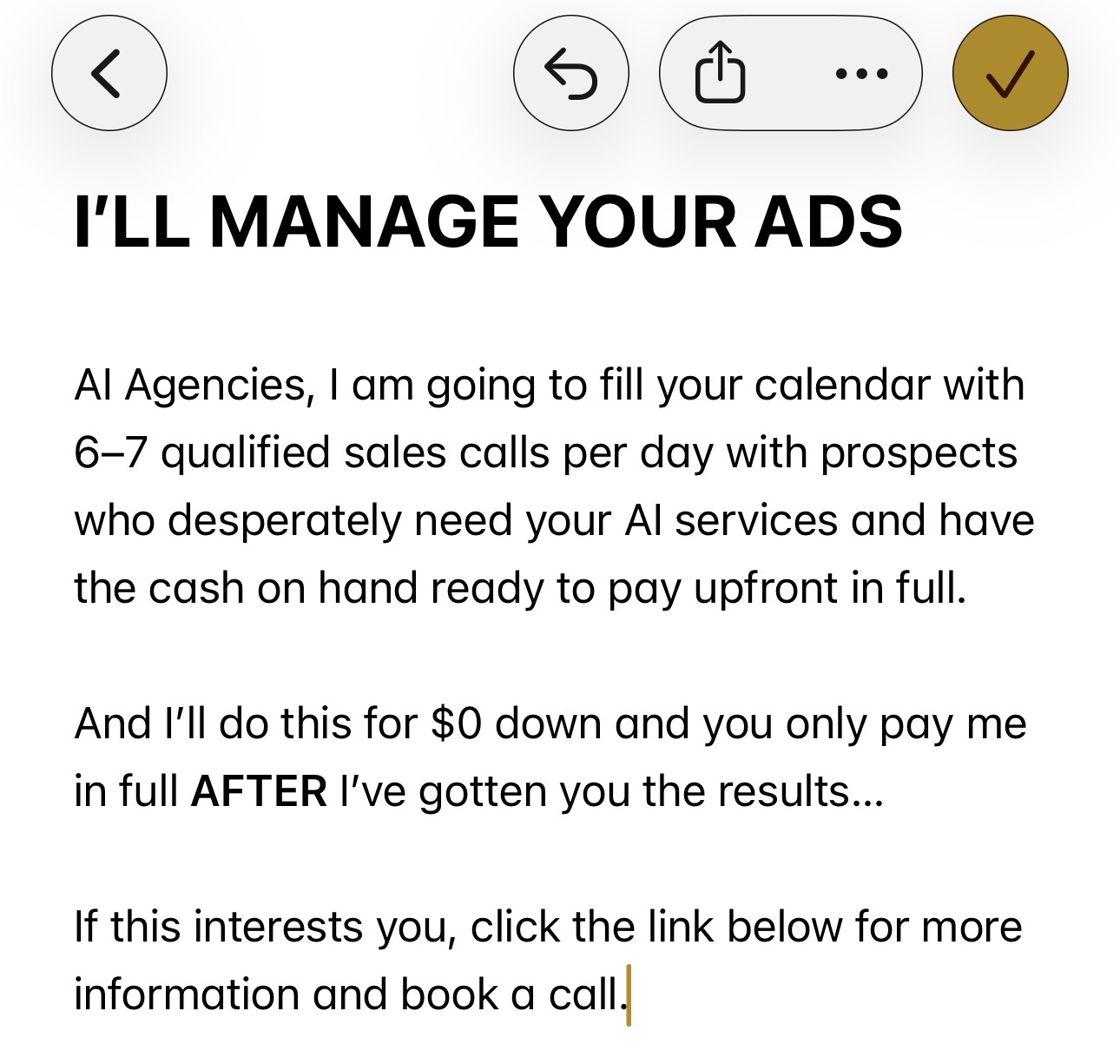 Kai Bax - ScaleClients.io Facebook ad: Use This Acquisition AI For $0 Down.