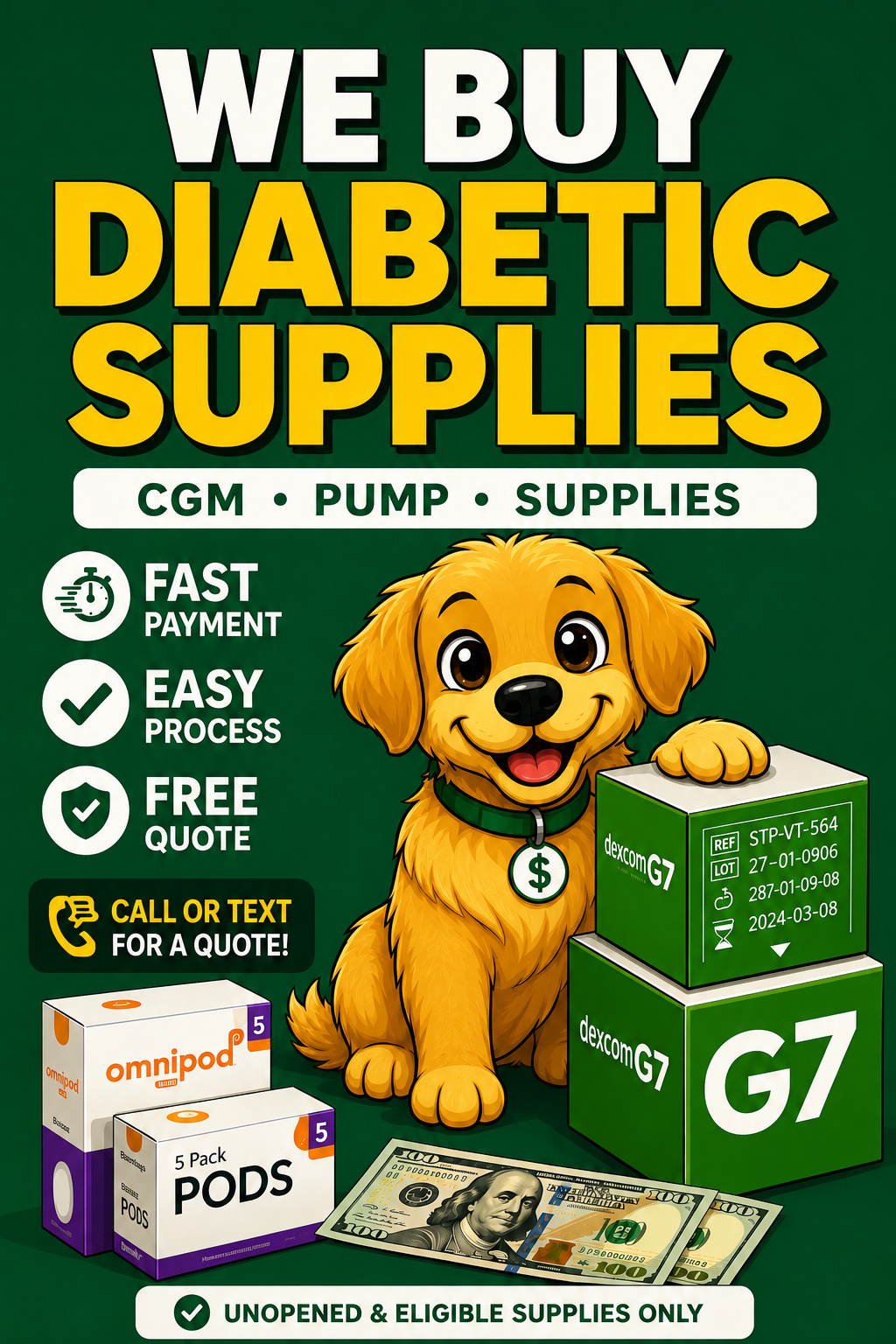 Buy Back Program Facebook ad: Turn your Extra Diabetic supplies into CASH!