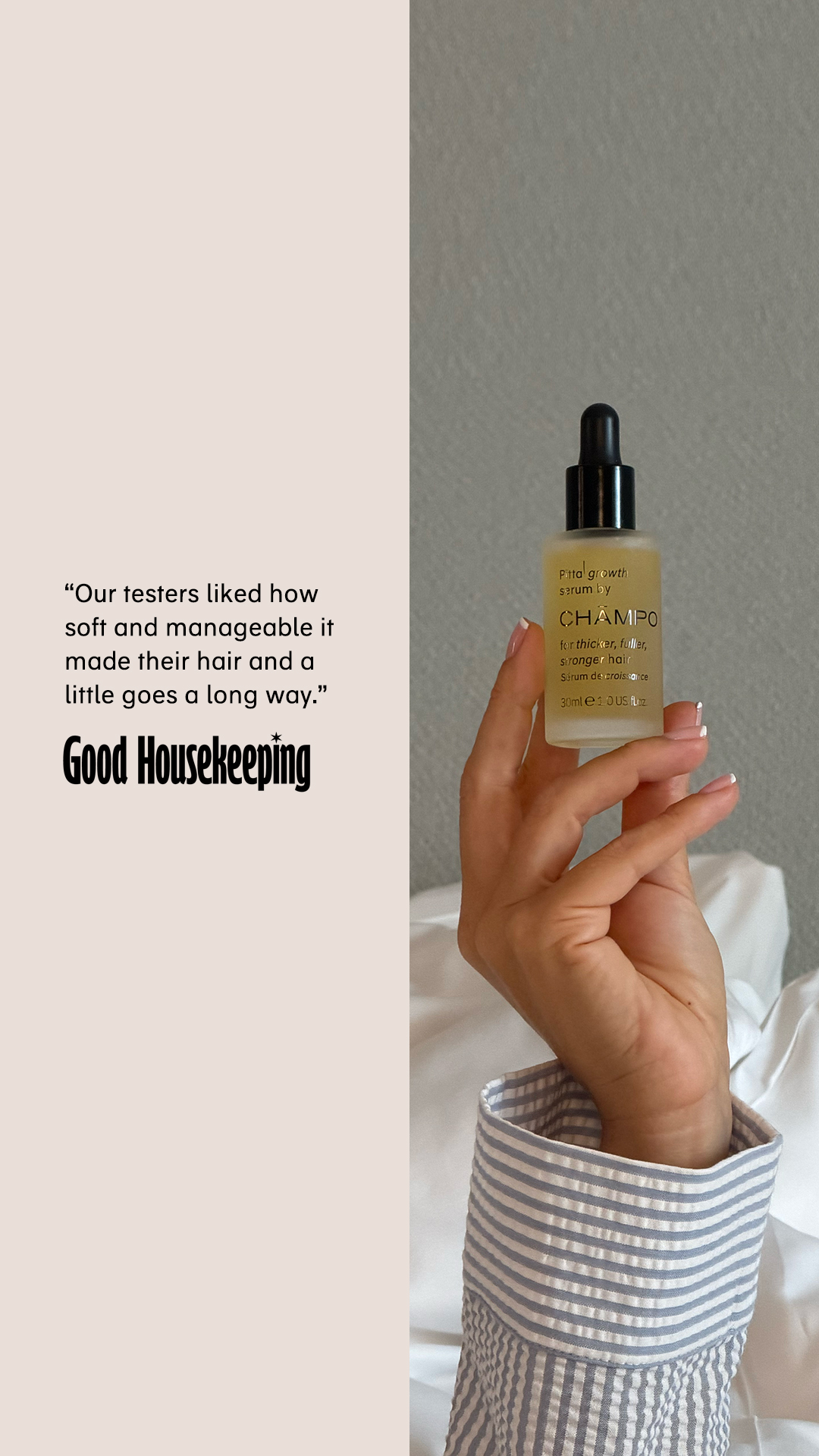 Chāmpo Haircare Facebook ad: For Thicker, Fuller Hair