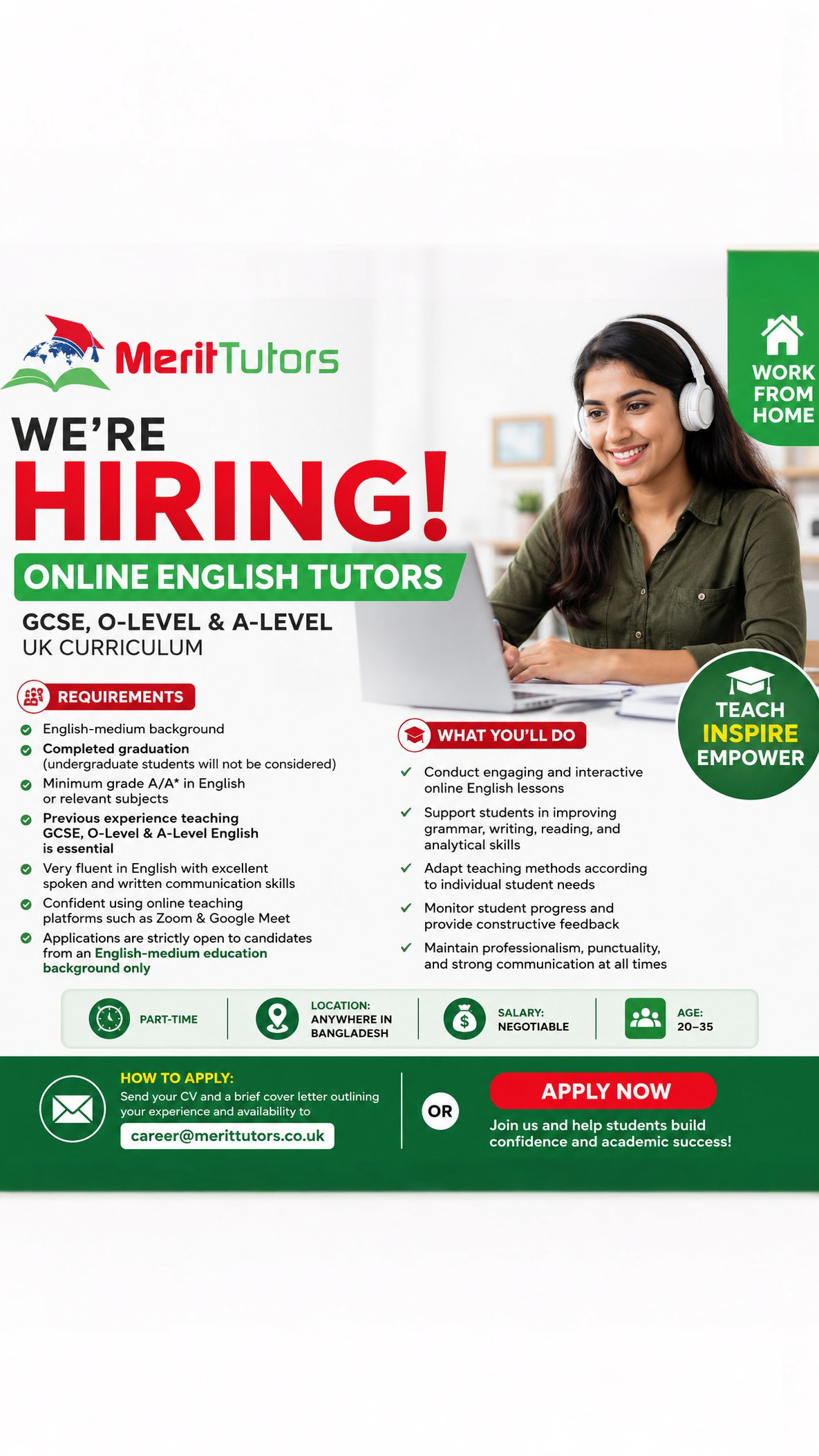 Merit Tutors Facebook ad: ๐๐ฉ๐ฉ๐ฅ๐ฒ ๐๐จ๐ฐ