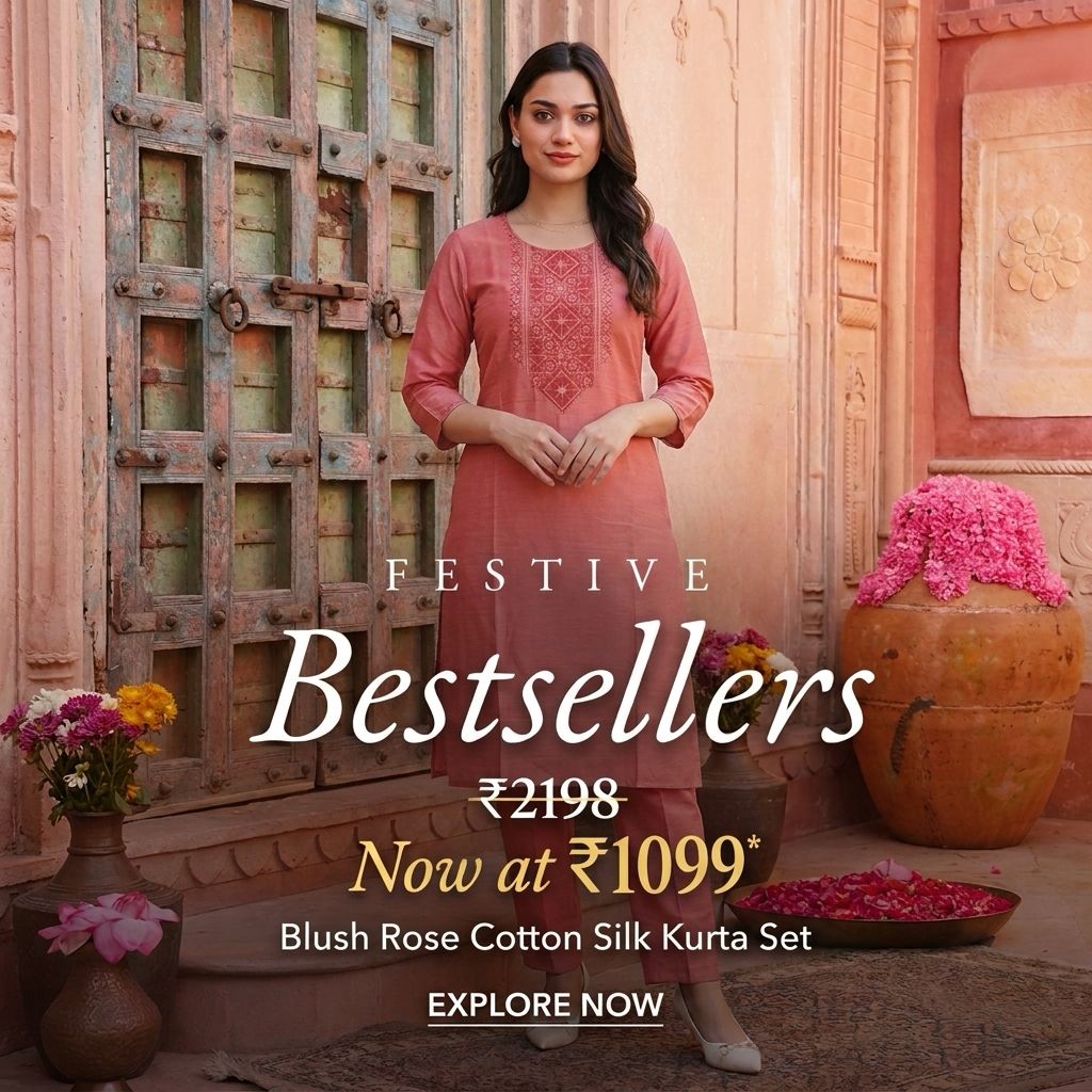 Sakta.com Facebook ad: Elegant Co-ord Set in Linen Cotton