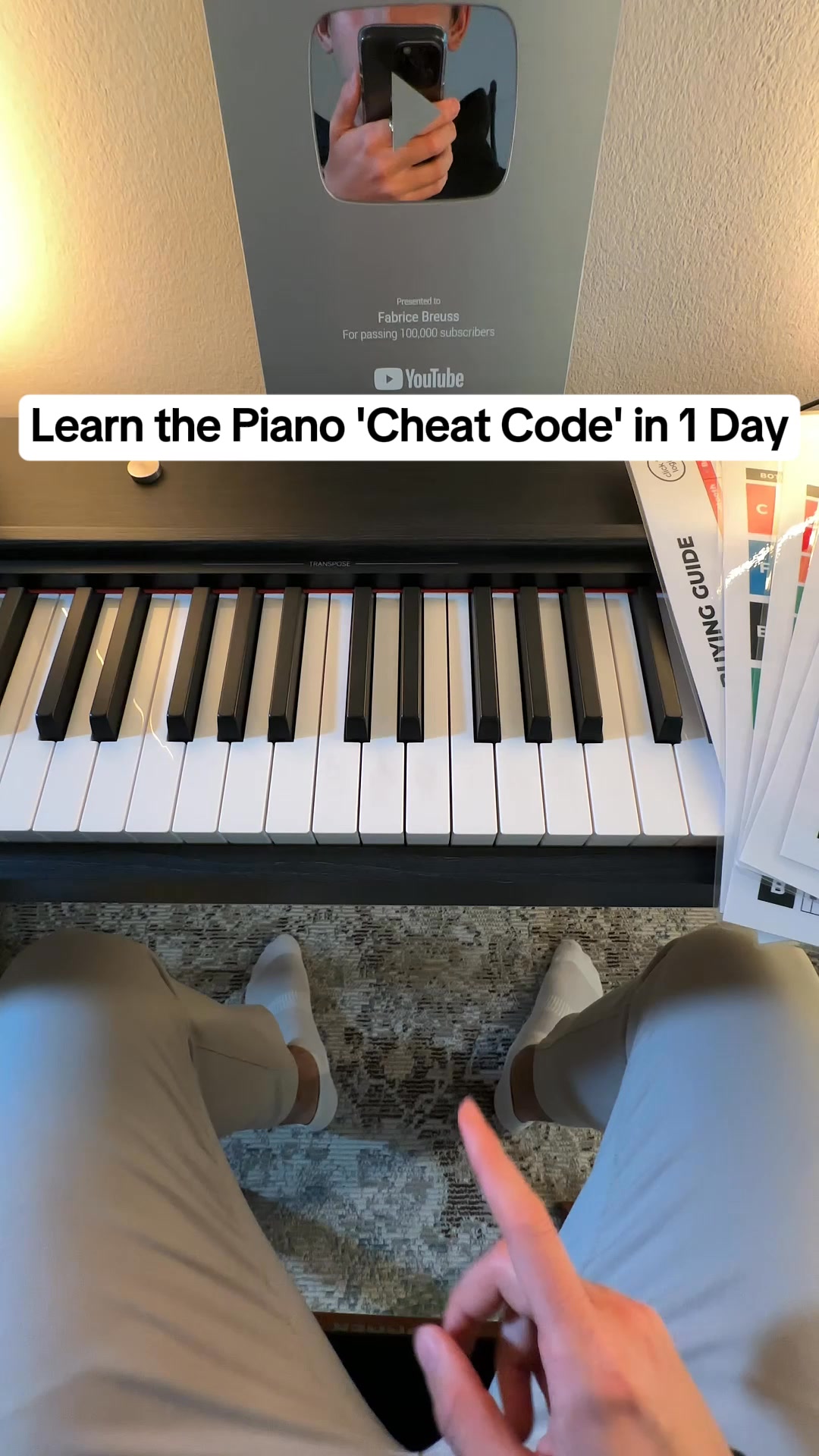 Fabrice Breuss Facebook ad: Learn the Piano CHEAT CODE in Just 1 Day