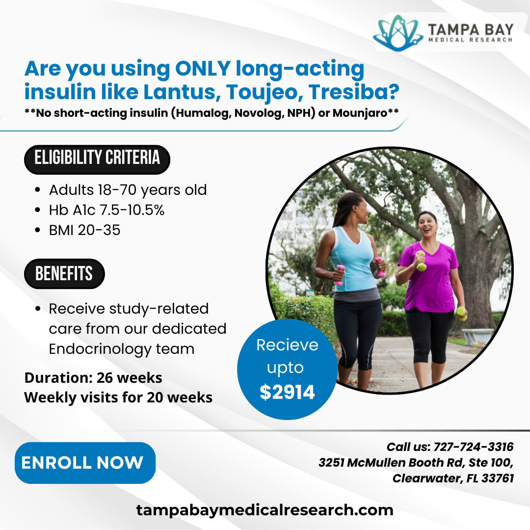 Tampa Bay Medical Research Facebook ad: Living with Type 2 Diabetes? This Study Could Be Right for…