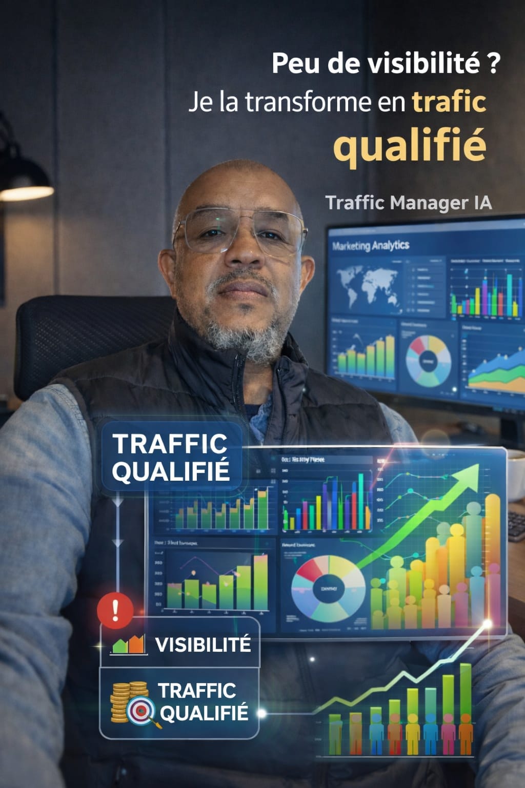IA Growth Ads Facebook ad: Confiez votre visibilité à un Traffic Manager IA. Votre…