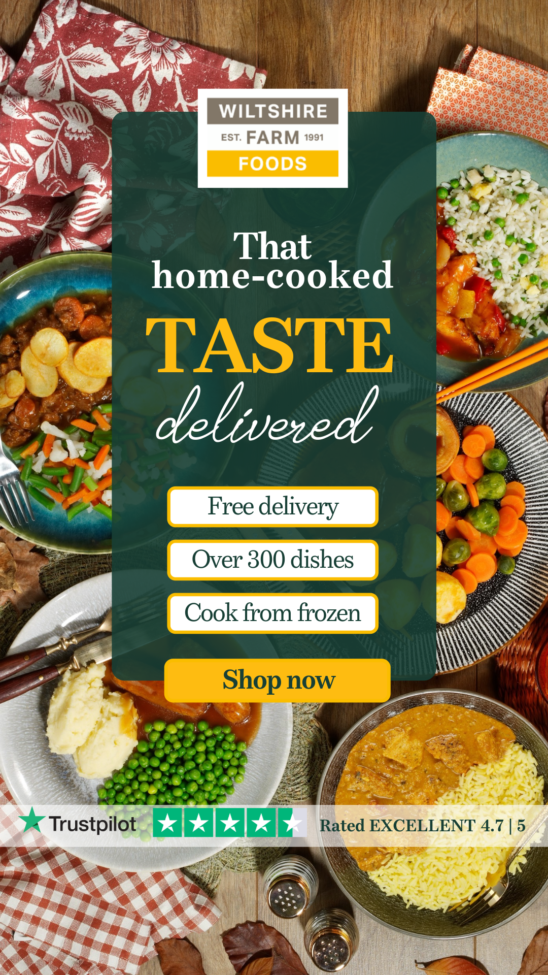 Wiltshire Farm Foods Facebook ad
