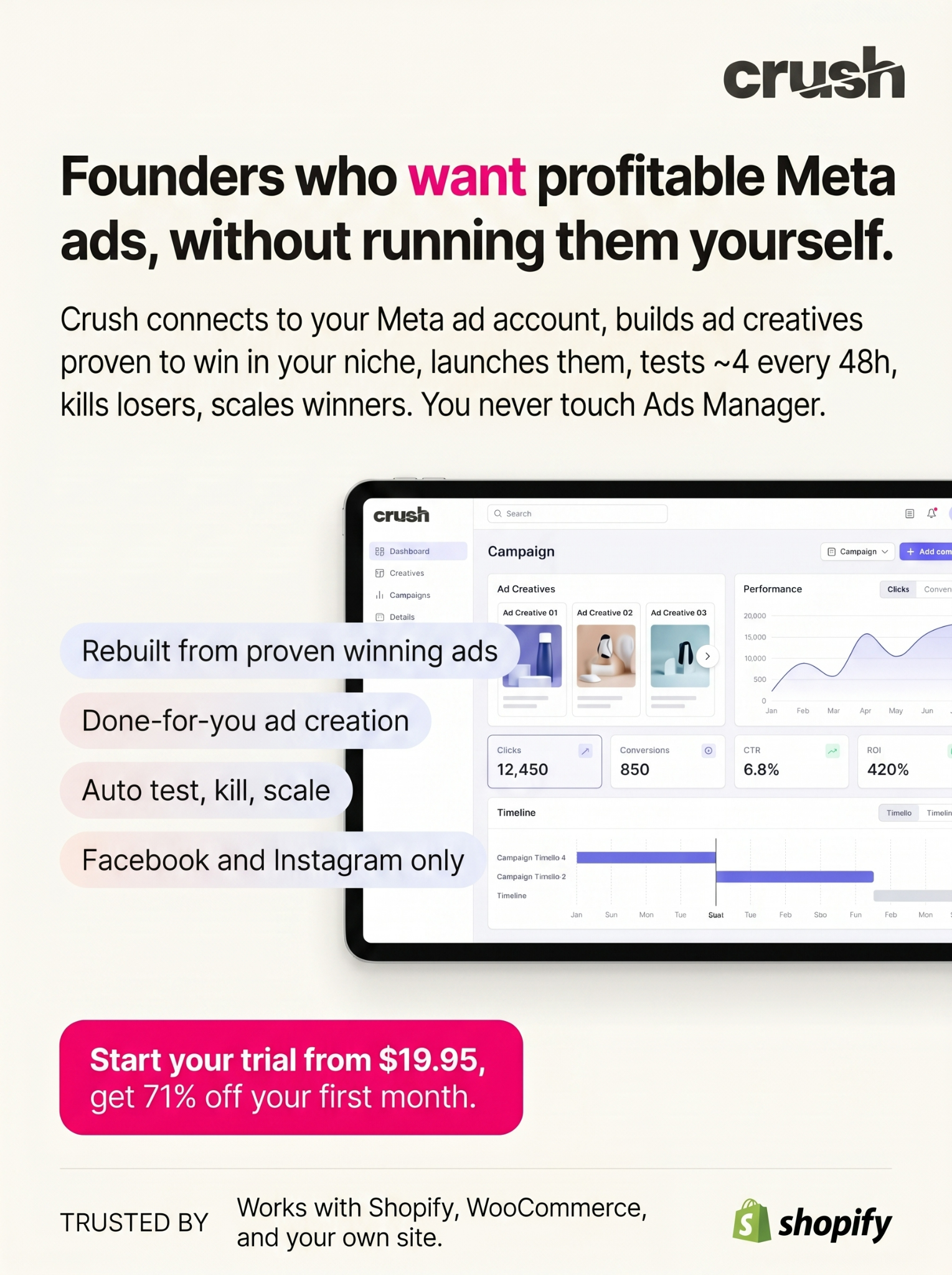 trycrush.ai Facebook ad