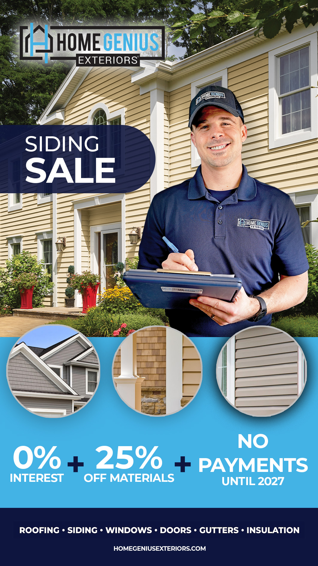 Home Genius Exteriors Facebook ad