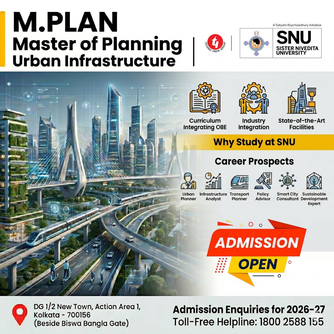 Sister Nivedita University Facebook ad: Plan the Future. Lead the Change. Join M.Plan at SNU.