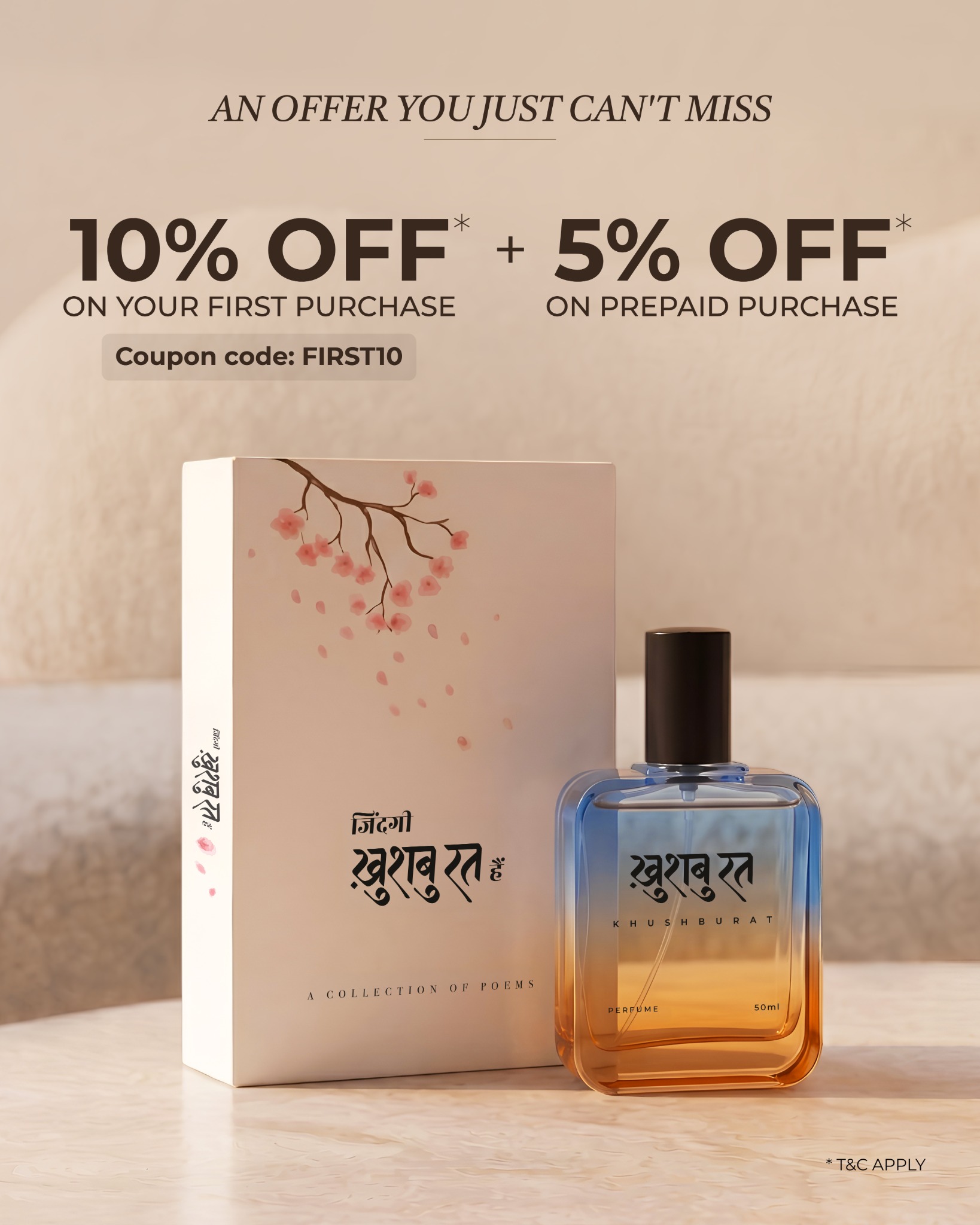 Khushburat.Official Facebook ad: USE CODE: FIRST10