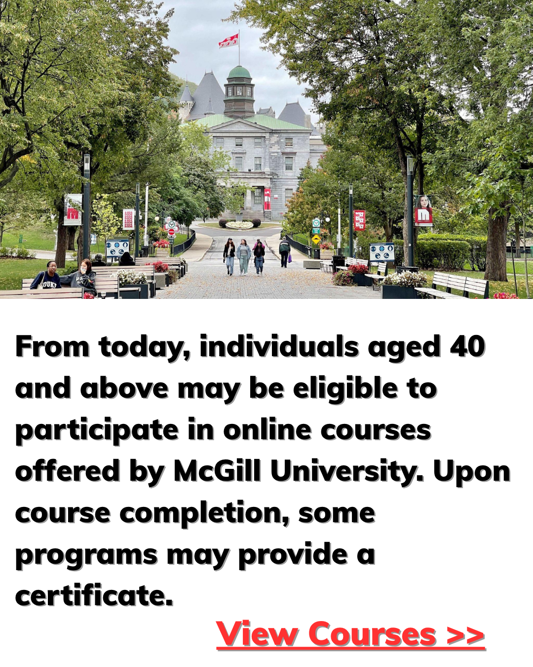 Elite Scholarship Network Facebook ad: Online Study Options for Adults 40+: Overview