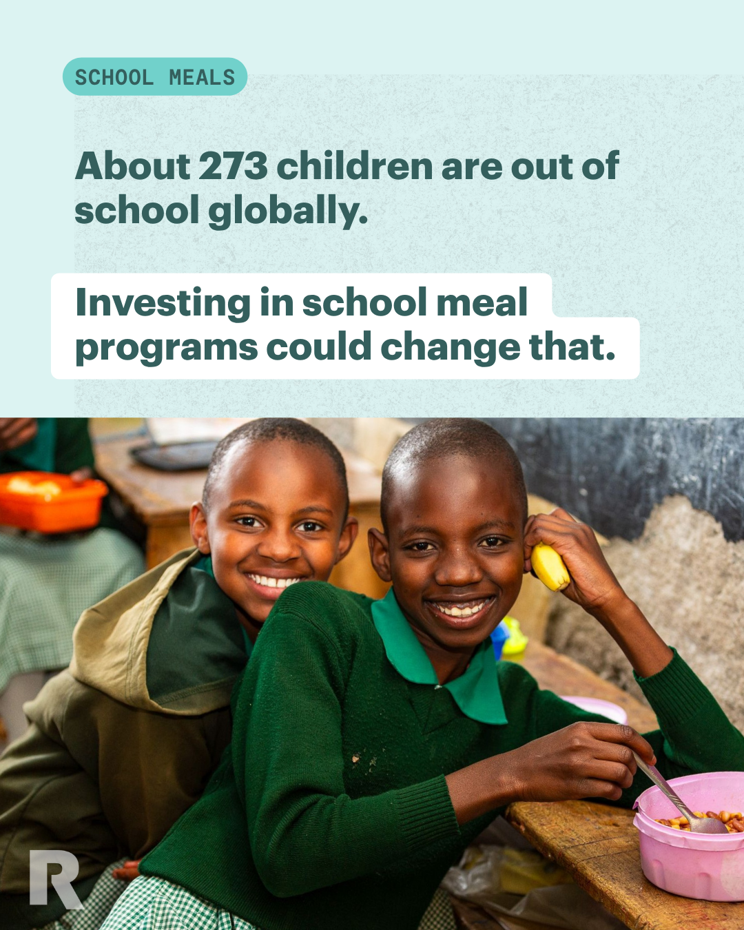 Rockefeller Foundation Facebook ad: School meals are a powerful tool that can…