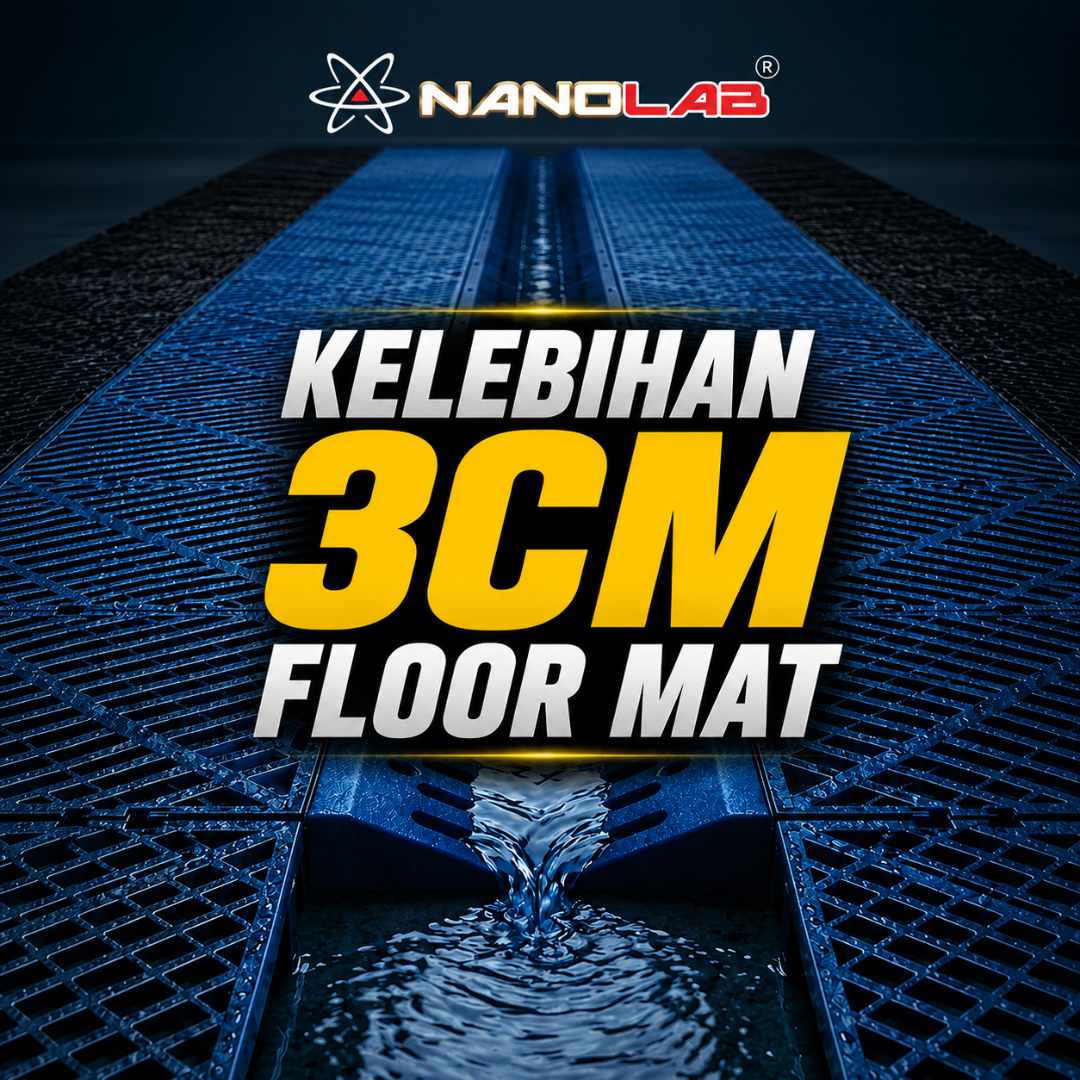 Nanolab Malaysia Facebook ad: Upgrade Workshop Dengan 3CM Heavy Duty Floor Mat