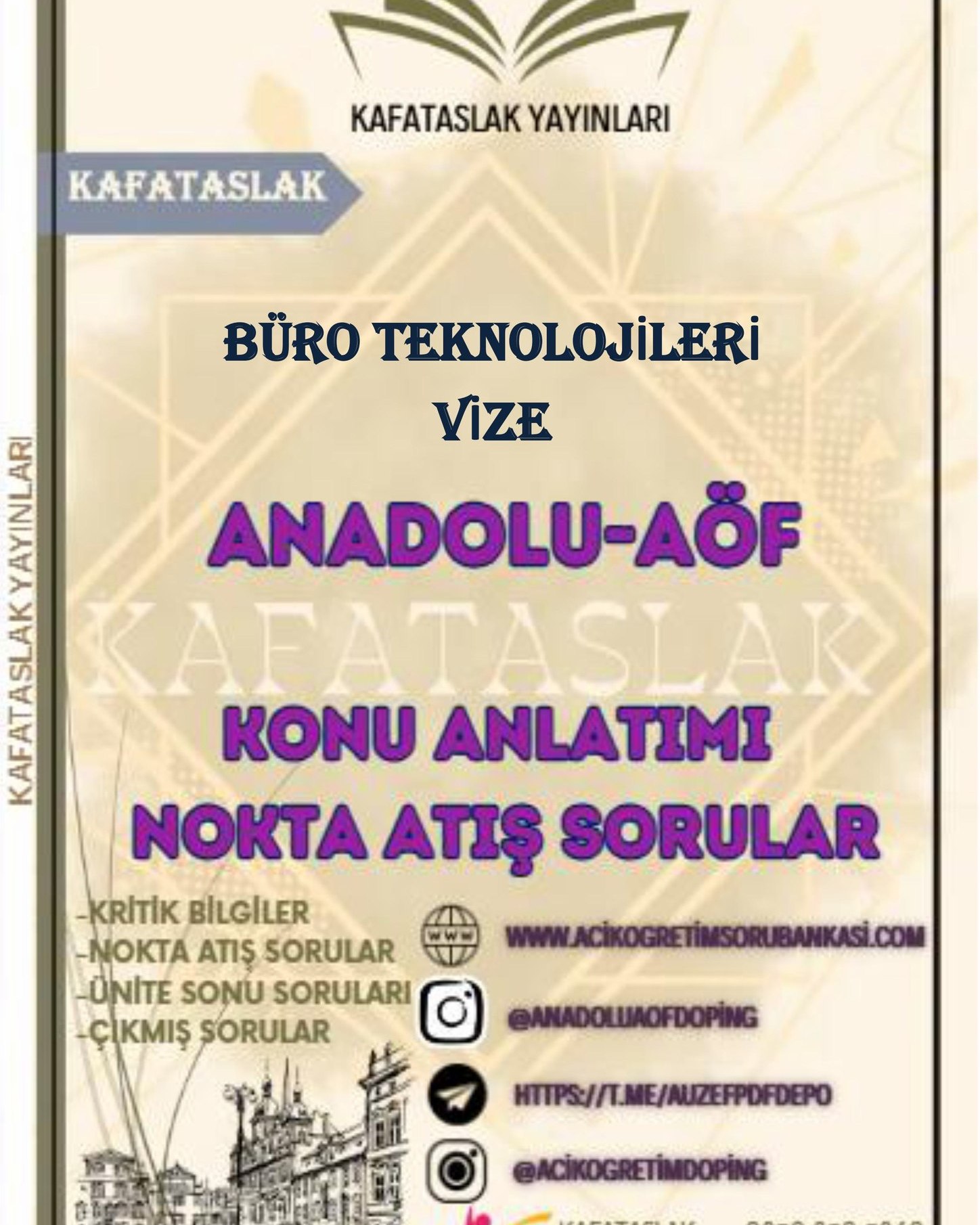 Kafataslak Yayın Facebook ad: BÜRO TEKNOLOJİLERİ, VİZE ÖZEL