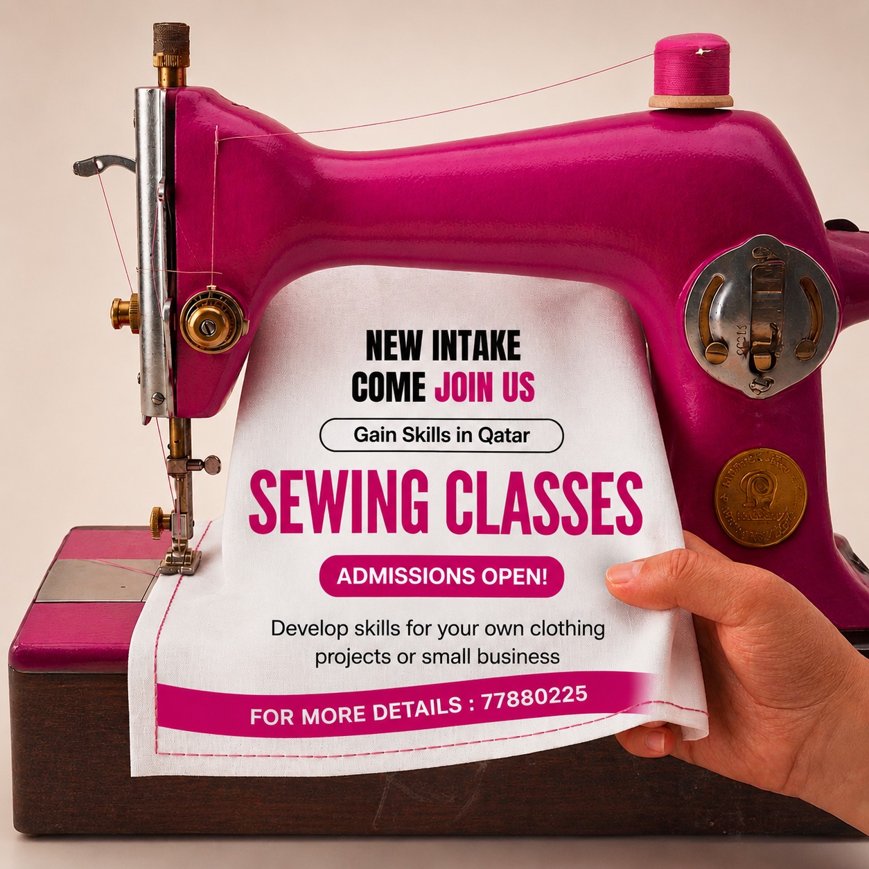 Qatar Training & Development Powered By Berkeley Consulting Facebook ad: Want to finally turn that piece of fabric…